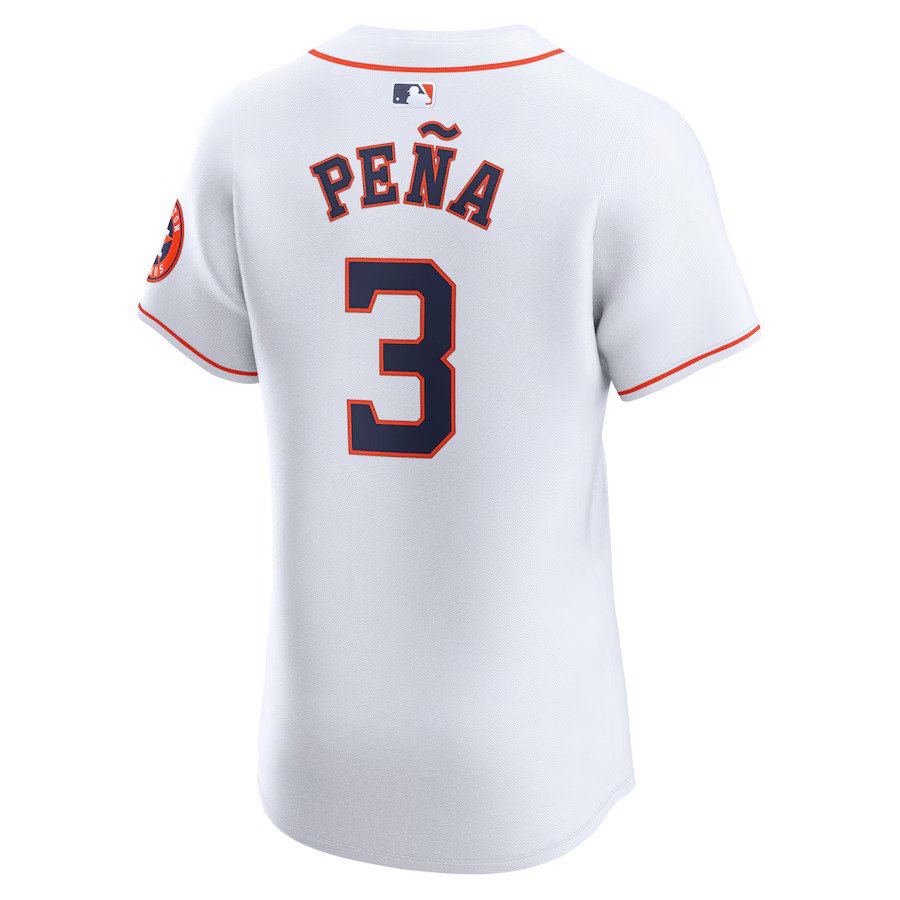 Men's Houston Astros Jeremy Pe?a  White Home Elite Player Jersey