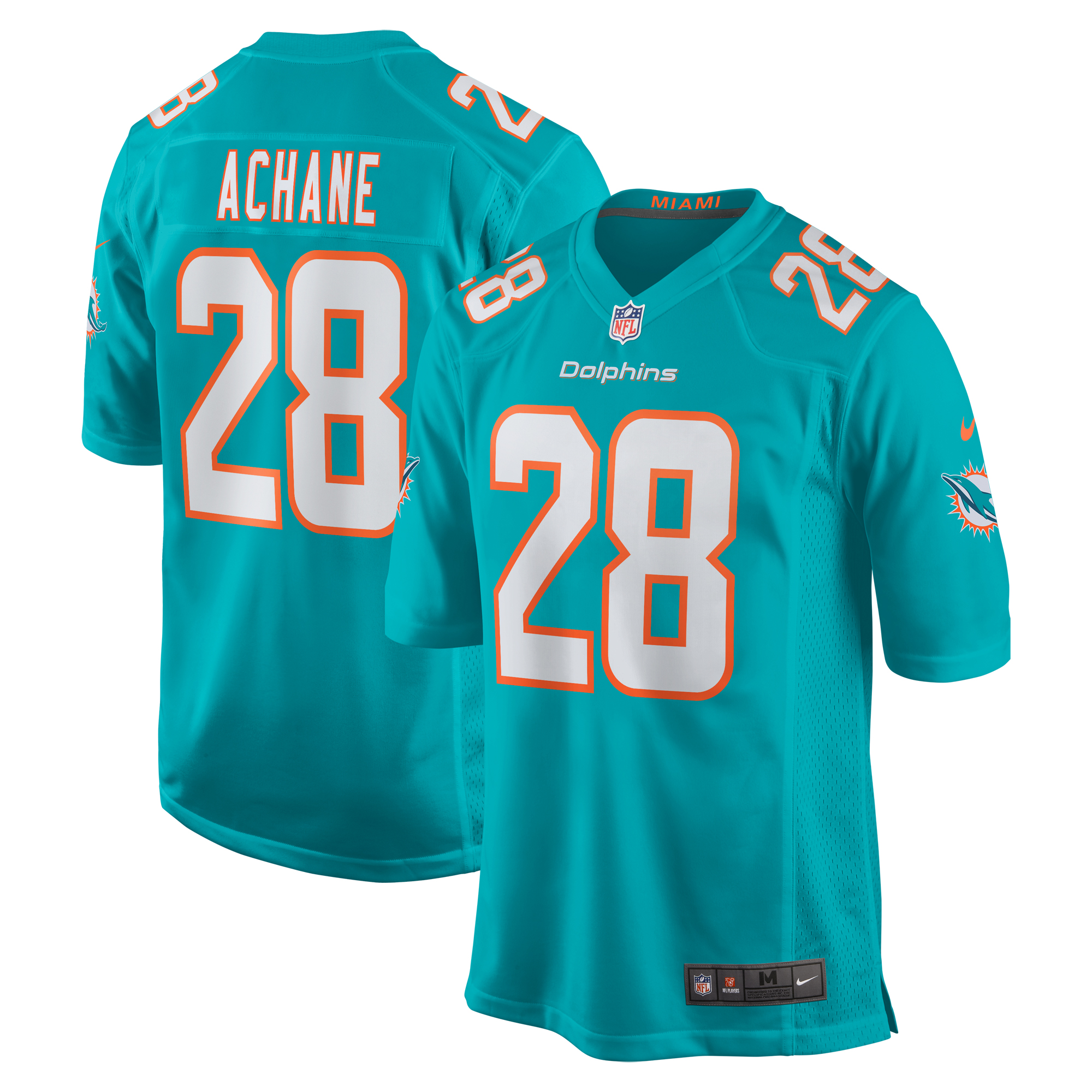 Devon Achane Miami Dolphins Player Game Jersey - Aqua