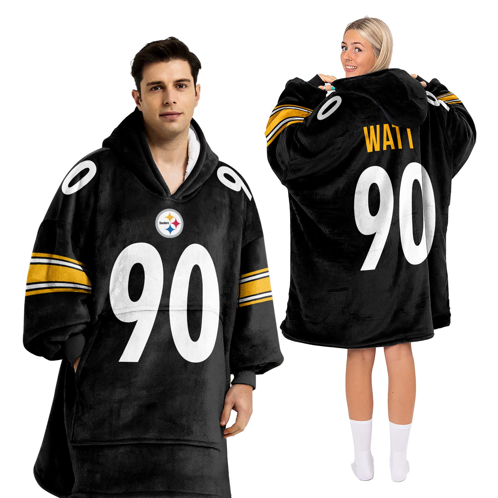 Adult T.J.W 90 Pittsburgh Football Unisex Blanket Hoodie