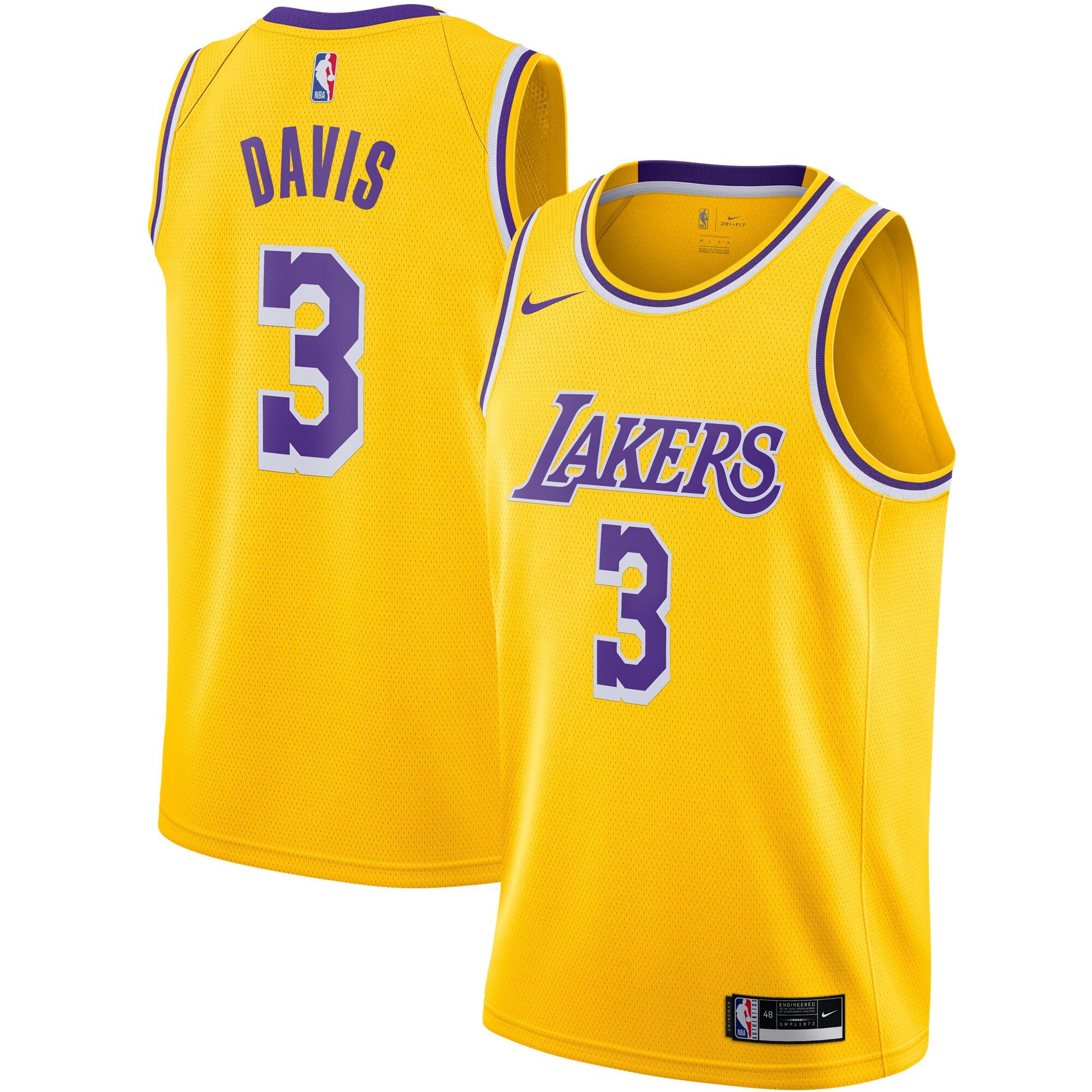 Anthony Davis Los Angeles Lakers 2020/21 Swingman Jersey Gold - Icon Edition