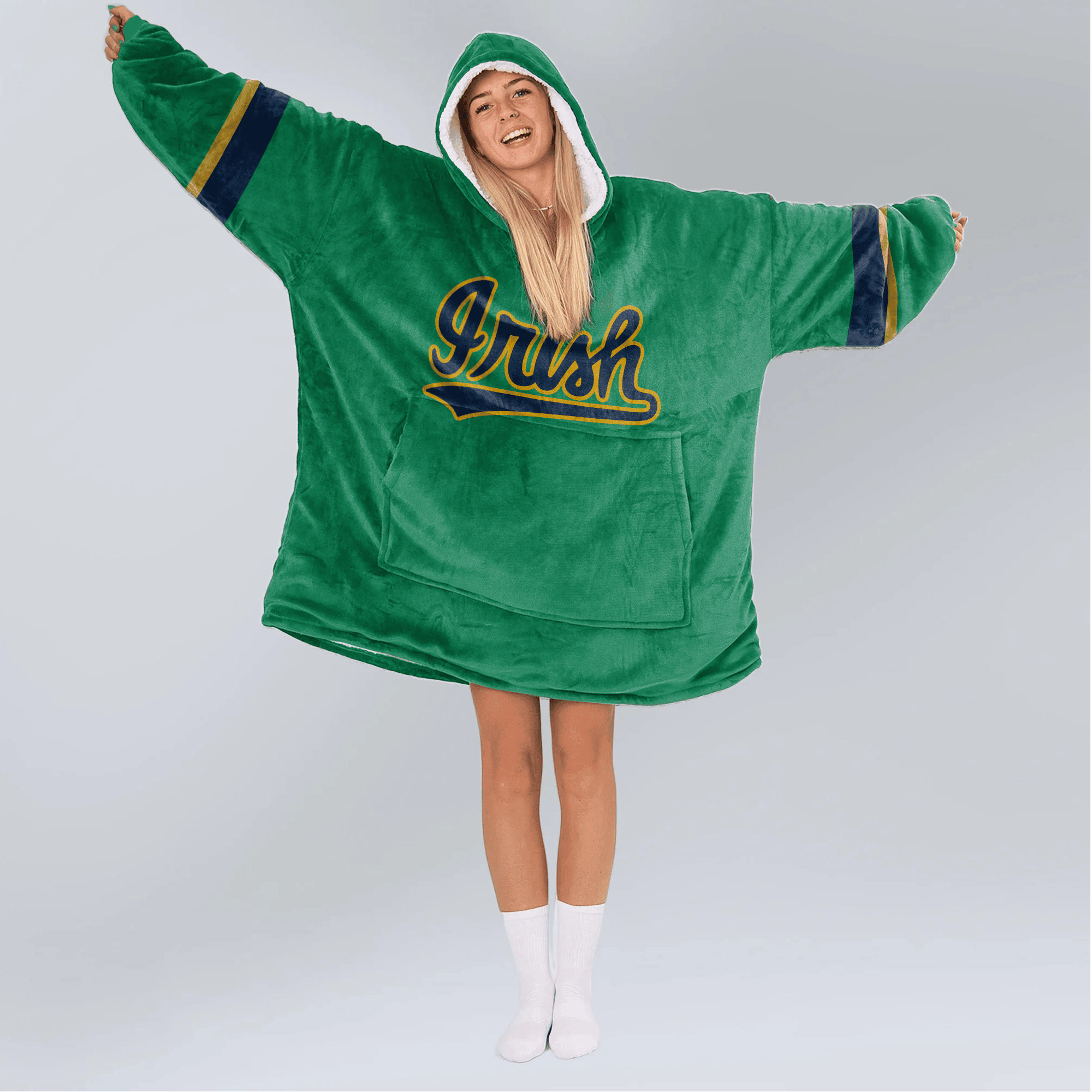 Adult 1 Notre Dame Football Unisex Blanket Hoodie