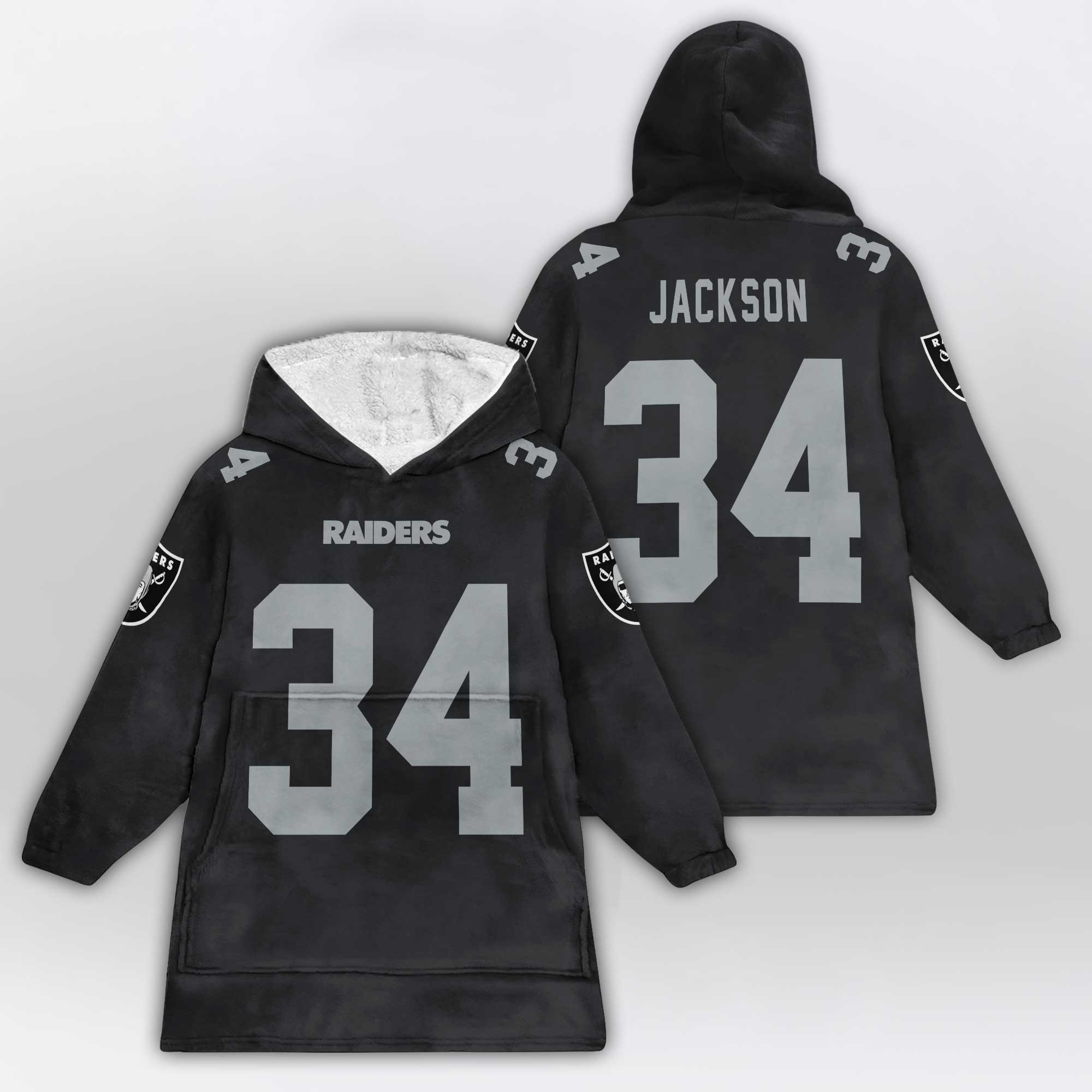 Kid B.J 34 Las Vegas Football Unisex Blanket Hoodie