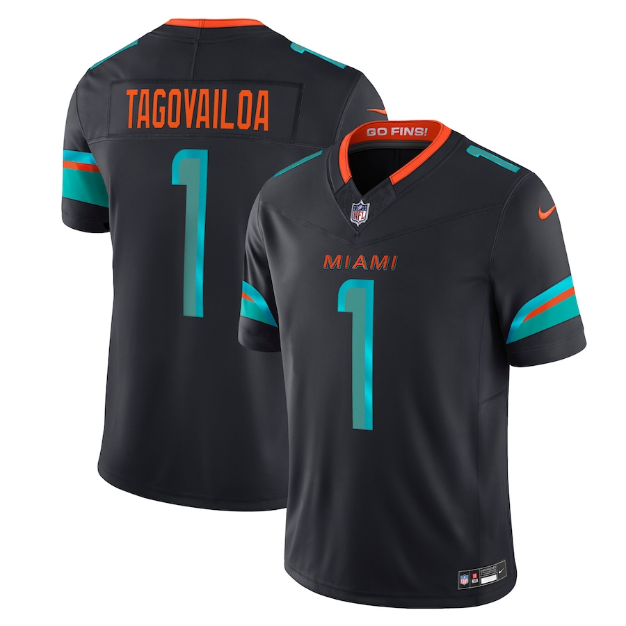 Tua Tagovailoa #1 Miami Dolphins 2025 Rivalries Collection Limited Jersey - Pitch Blue
