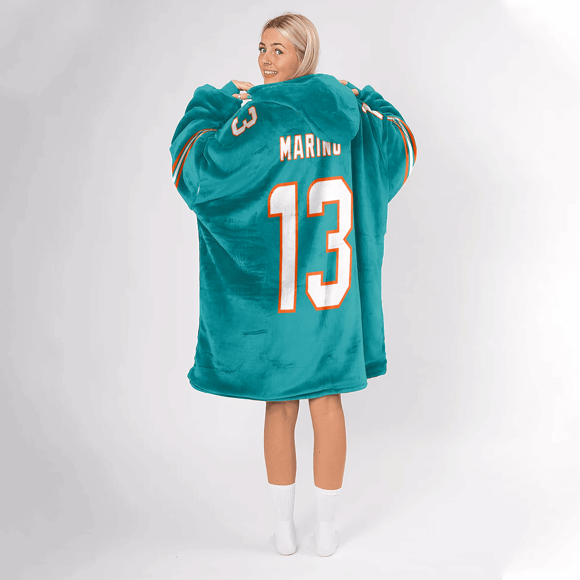 Adult 13 Miami Football Unisex Blanket Hoodie