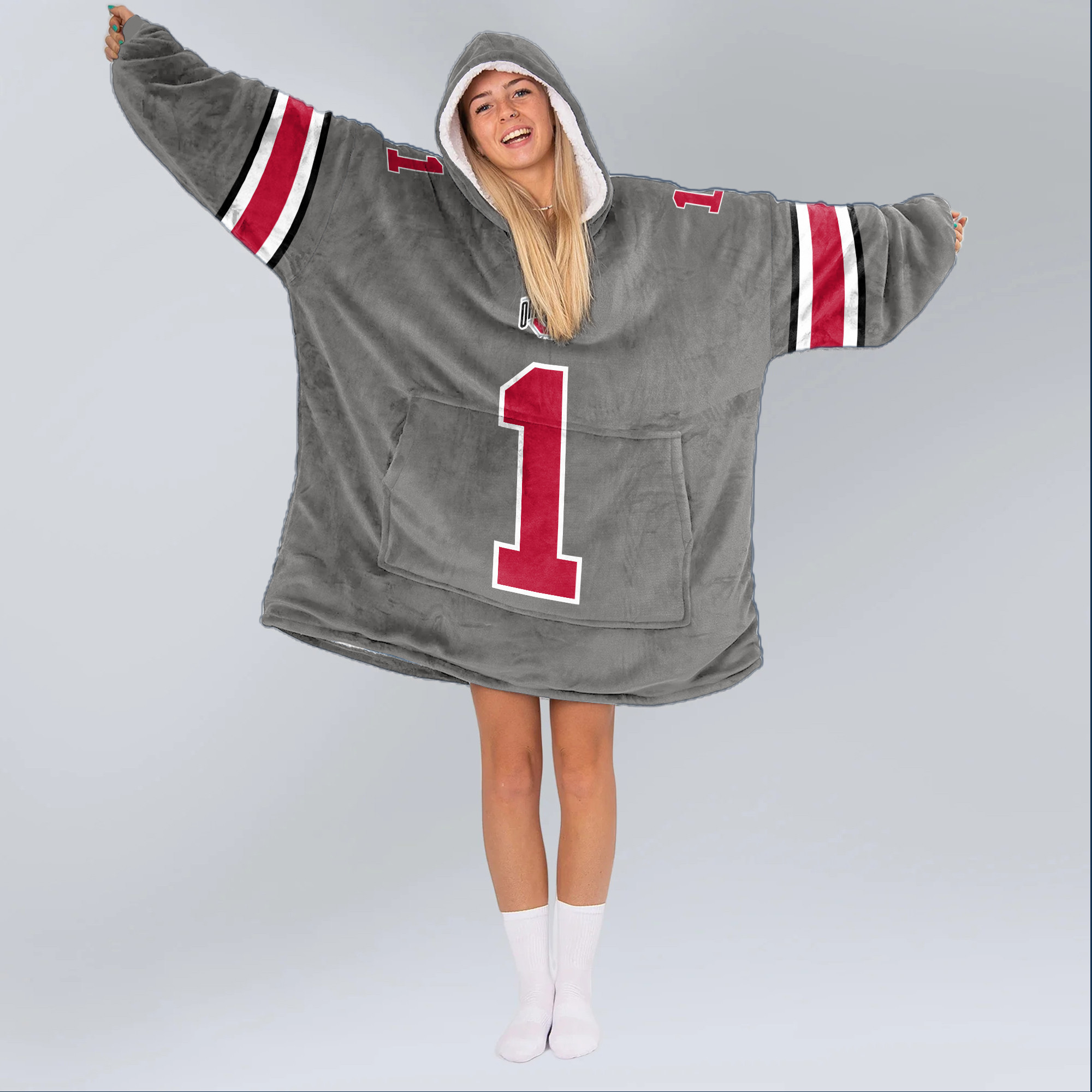 Adult 1 Ohio State Football Unisex Blanket Hoodie