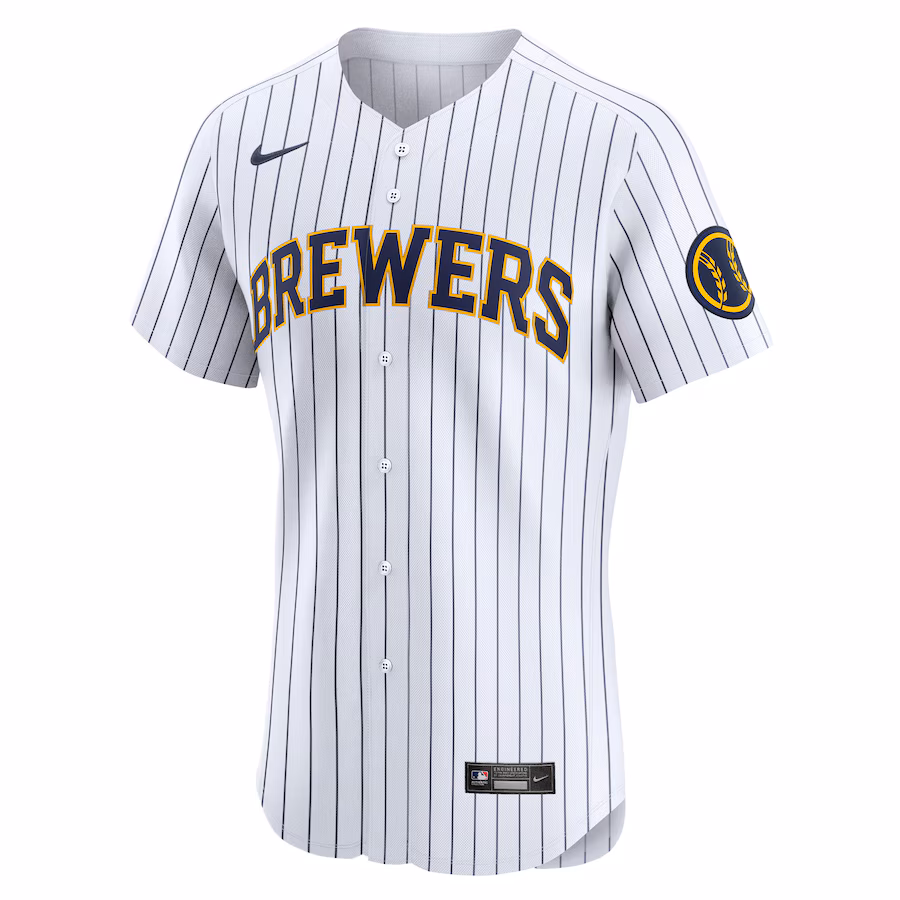 Men's Milwaukee Brewers White Alternate Vapor Premier Elite Patch Jersey
