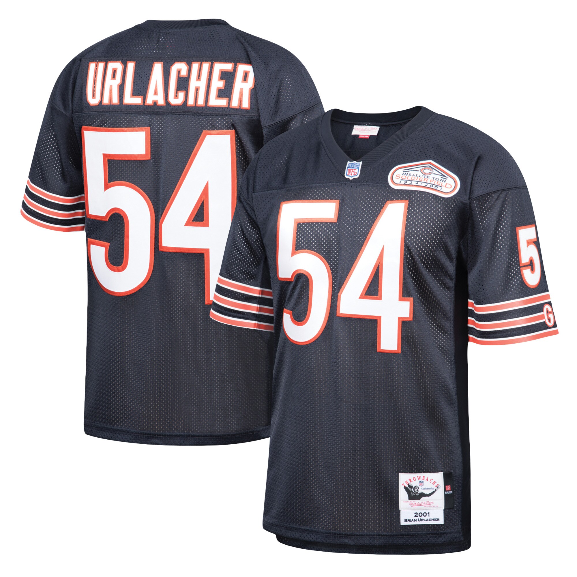 Brian Urlacher Chicago Bears  2001 Authentic Throwback Retired Player Jersey - Navy