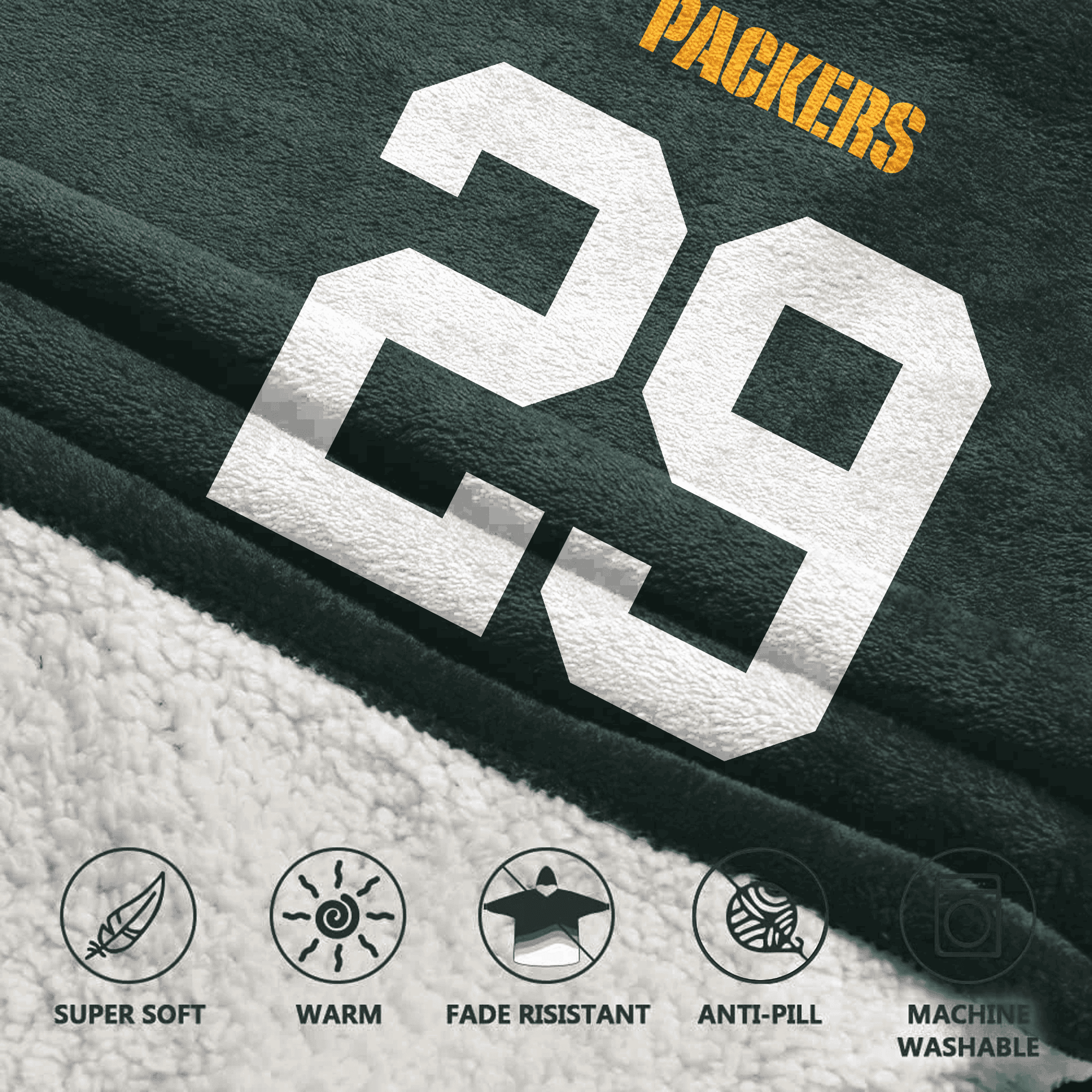 Kid 29 Green Bay Football Unisex Blanket Hoodie