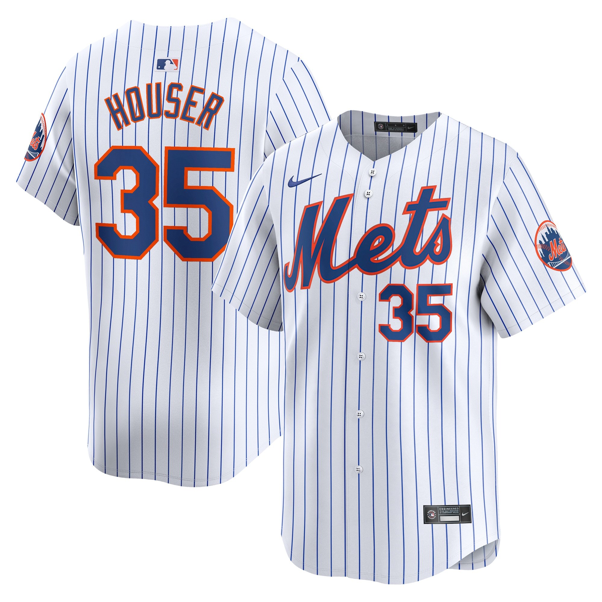 Men's New York Mets Adrian Houser  White Home Limited Player Jersey