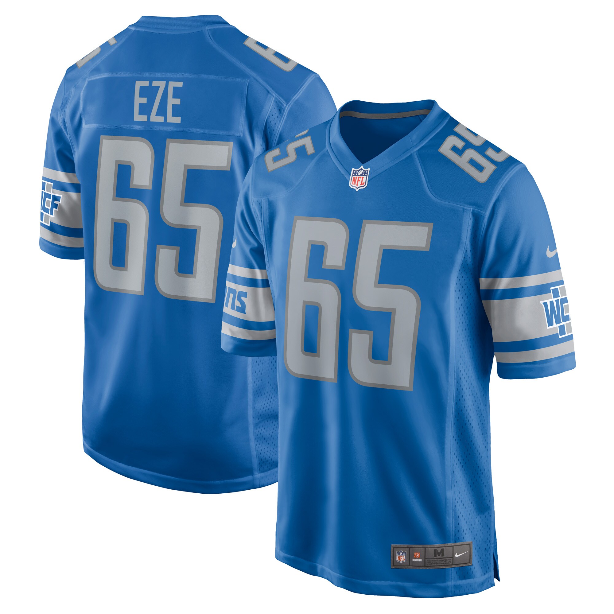 Obinna Eze Detroit Lions  Player Game Jersey - Blue