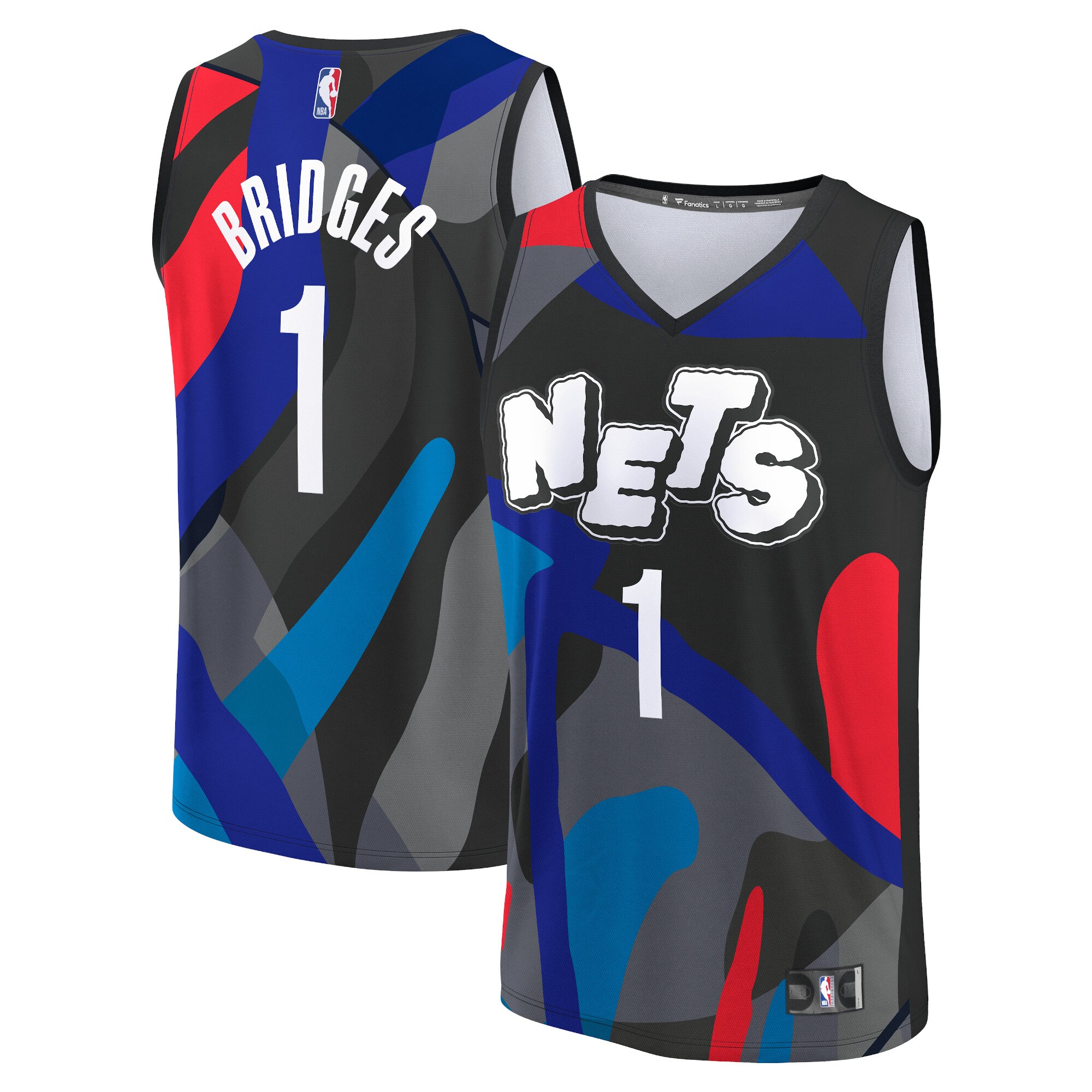 Youth Brooklyn Nets Mikal Bridges  Black 2023/24 Fast Break Jersey - City Edition