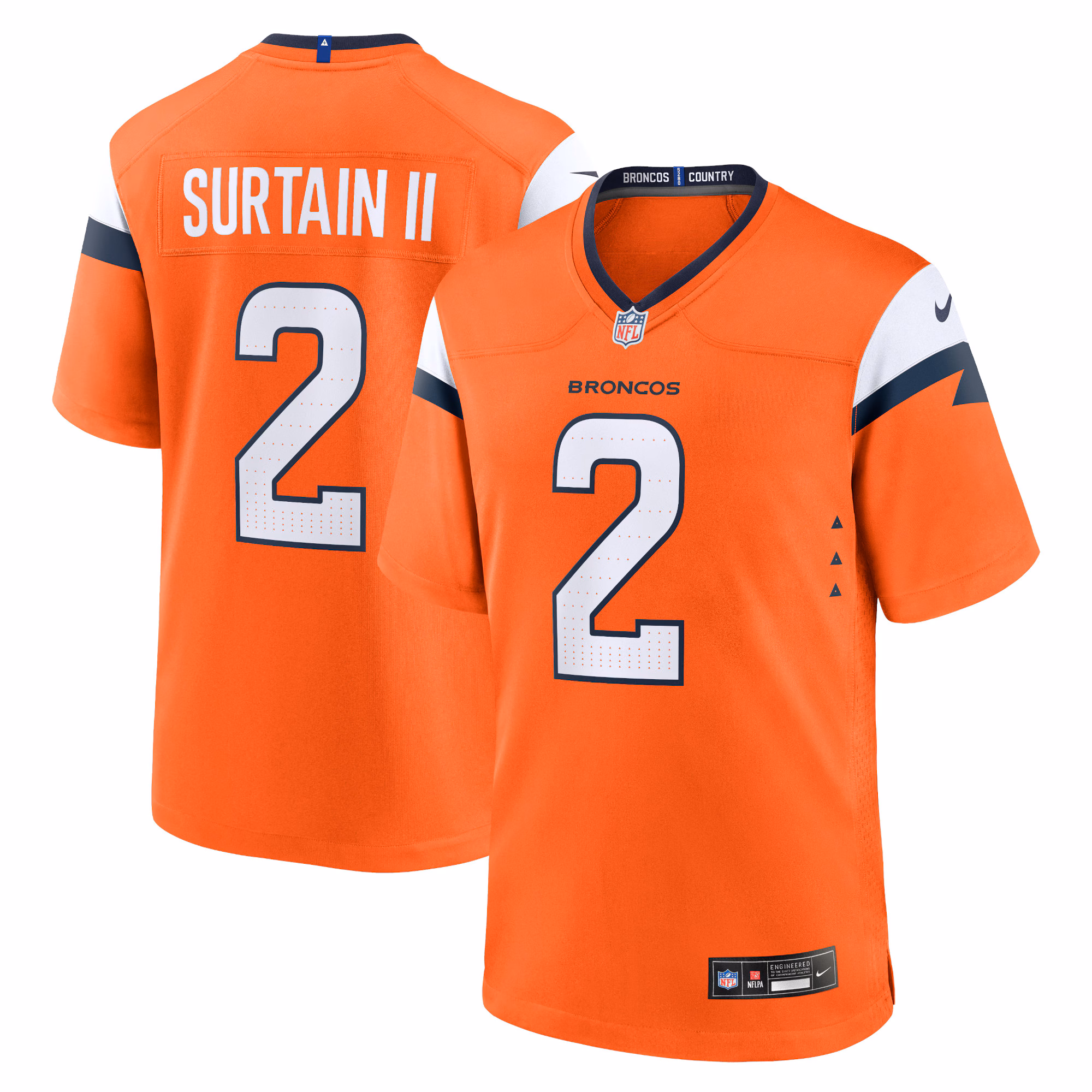 Patrick Surtain II Denver Broncos Mile High Collection Game Jersey - Orange