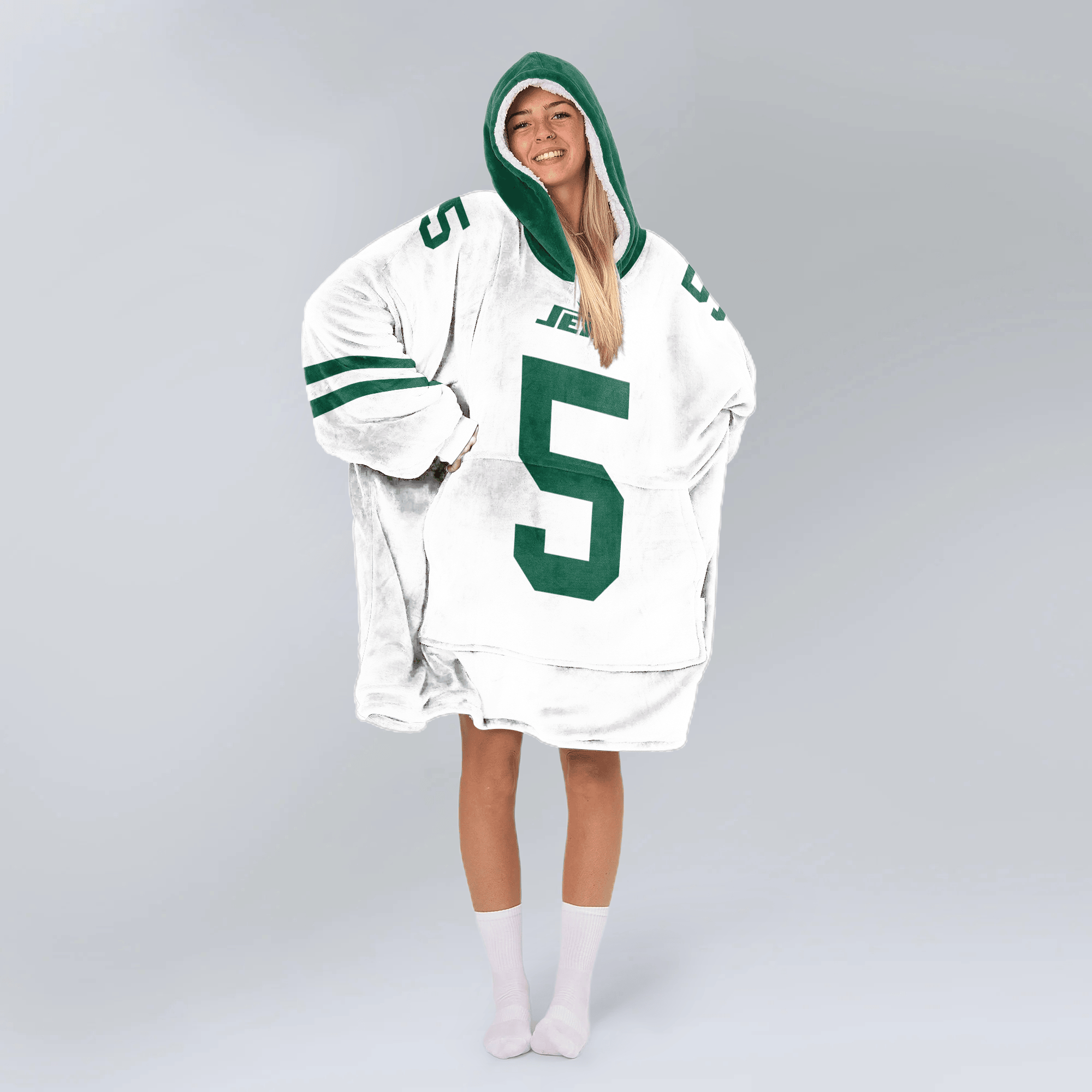 Adult G.W 5 New York J Football Unisex Blanket Hoodie