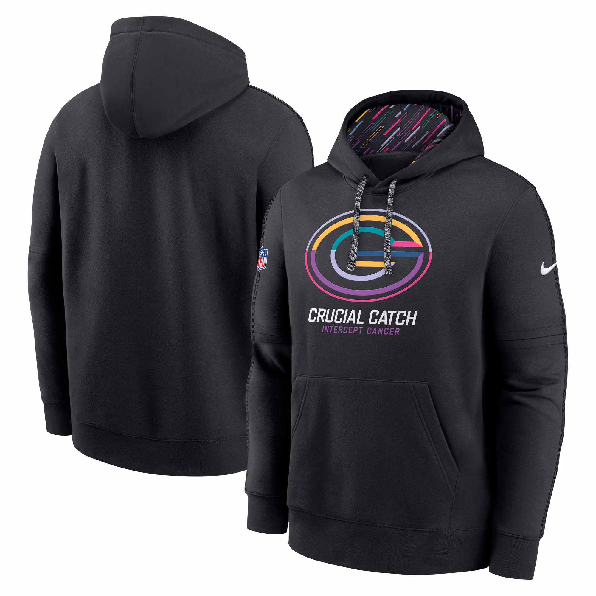 Green Bay Packers 2024 NFL Crucial Catch Club Pullover Hoodie - Black