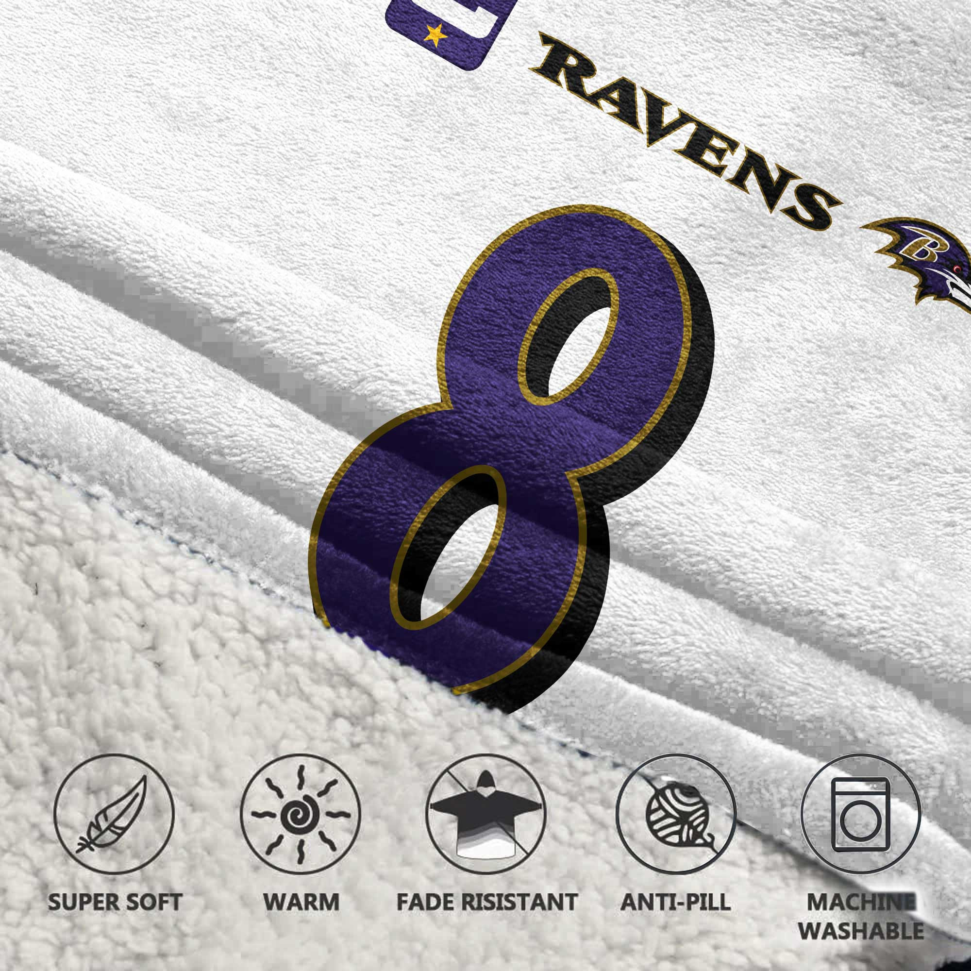 Kid 8 Baltimore Football Unisex Blanket Hoodie