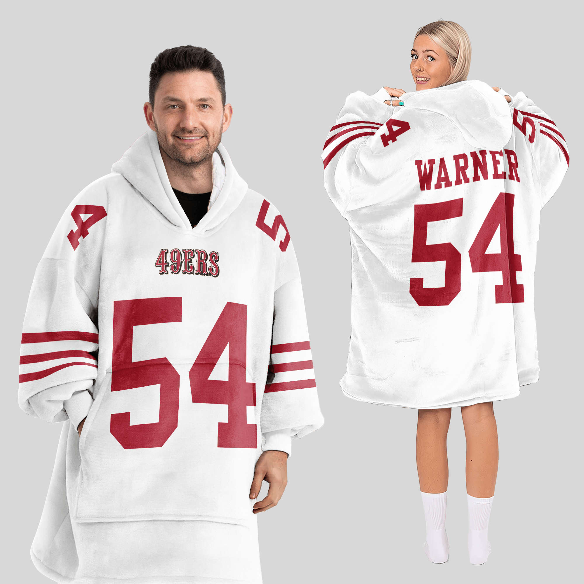 Adult F.W 54 San Francisco 49ers Football Unisex Blanket Hoodie