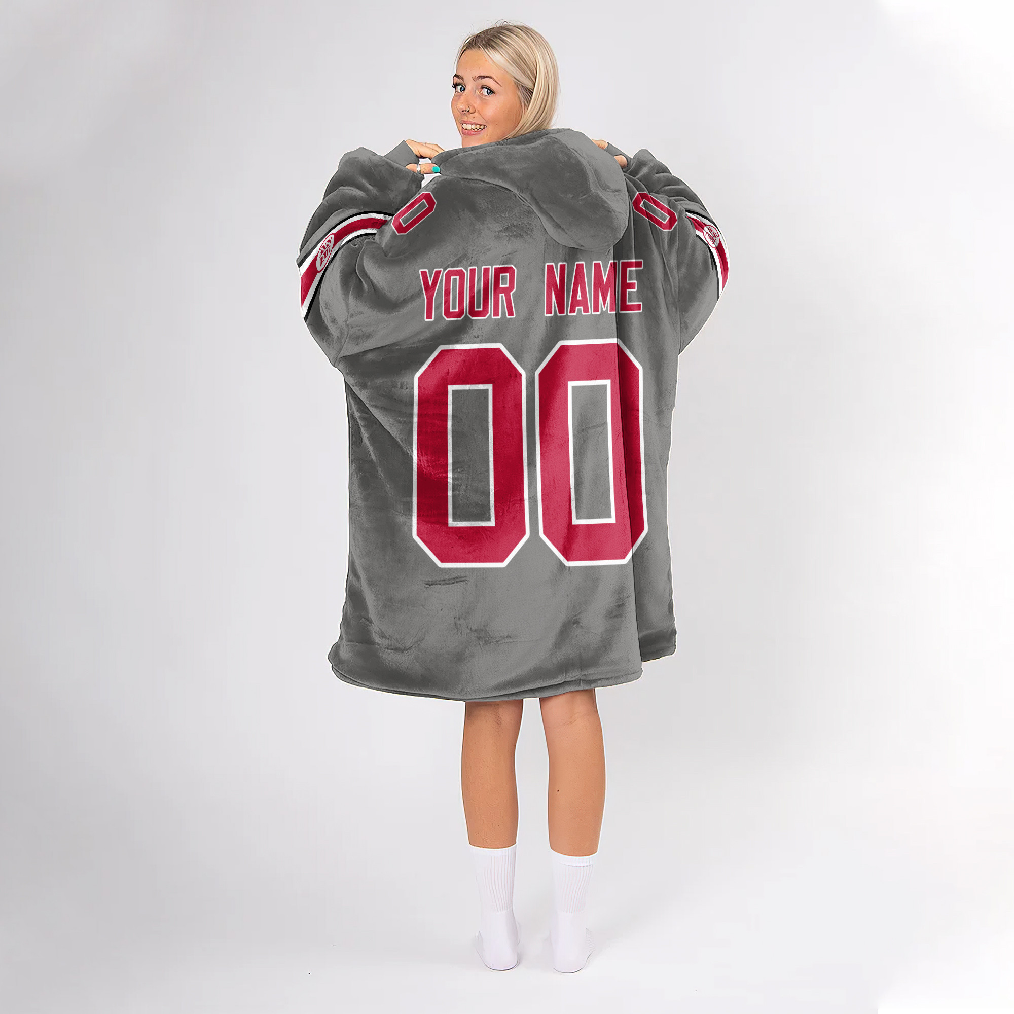 Adult Custom Blanket Hoodie Ohio State Inspired Color