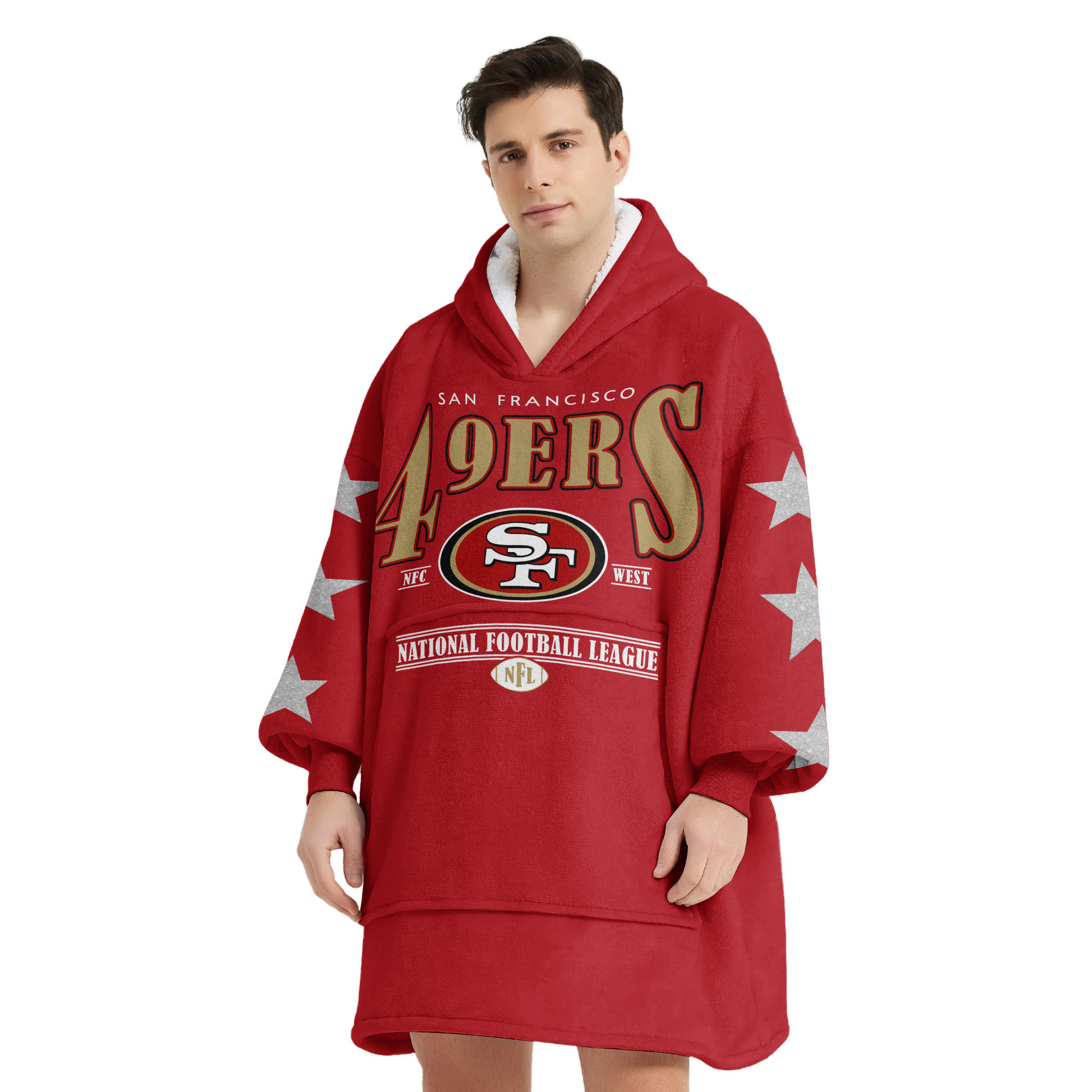 Adult San Francisco 49ers Football Unisex Blanket Hoodie