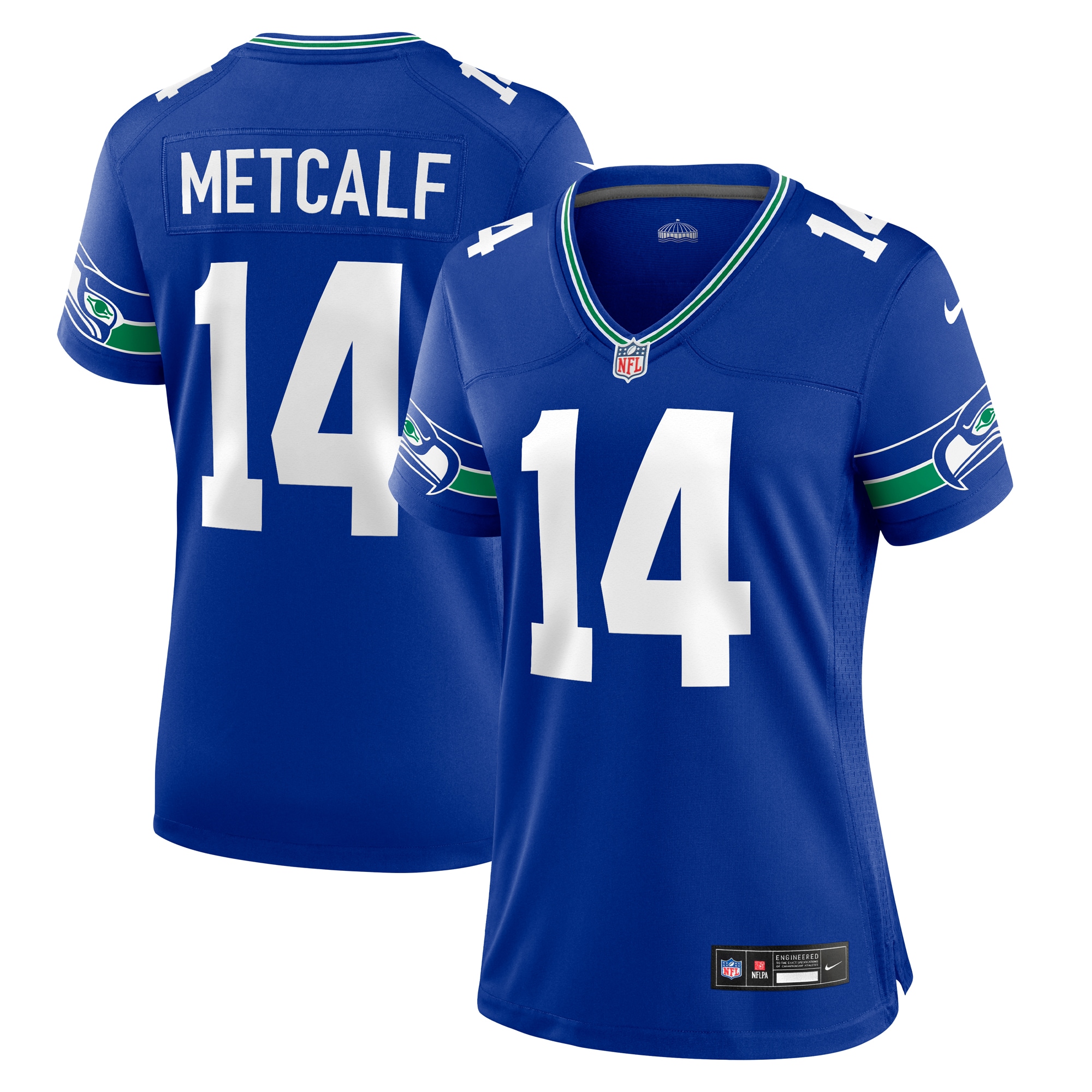 DK Metcalf Seattle Seahawks  Women's Throwback Player Game Jersey - Royal