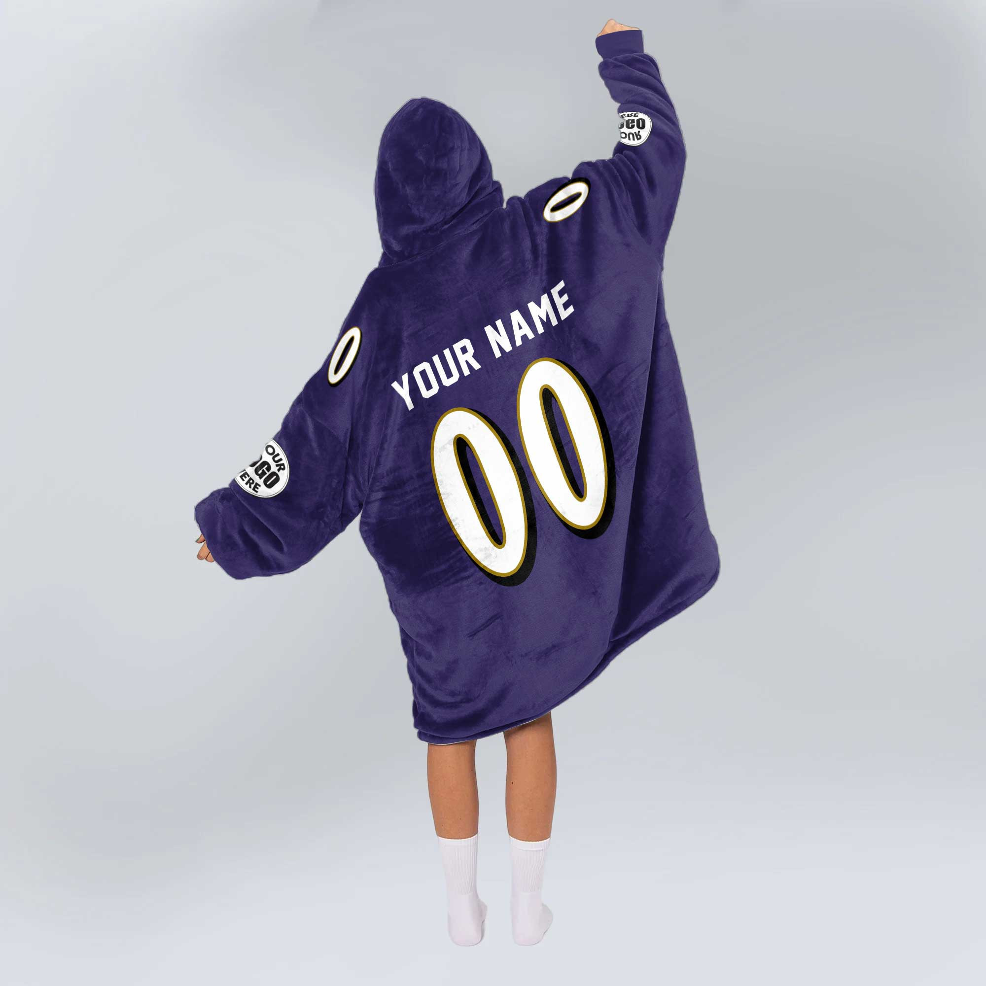 Adult Custom Blanket Hoodie Baltimore Inspired Color