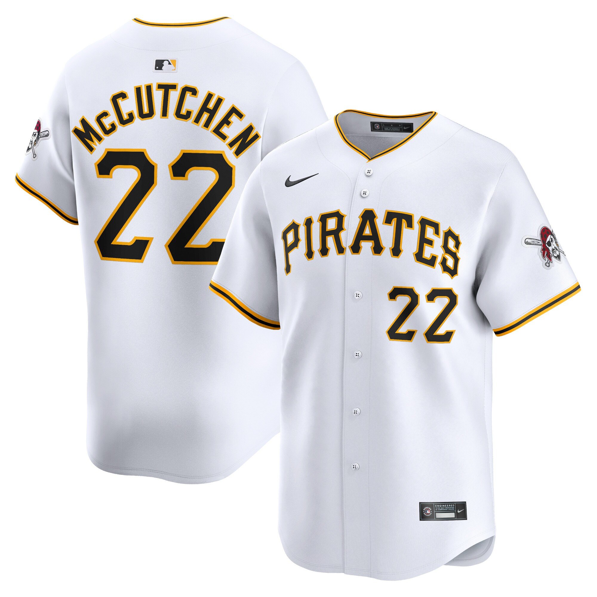 Men's Pittsburgh Pirates #22 Andrew McCutchen  White Home Limited Player Jersey