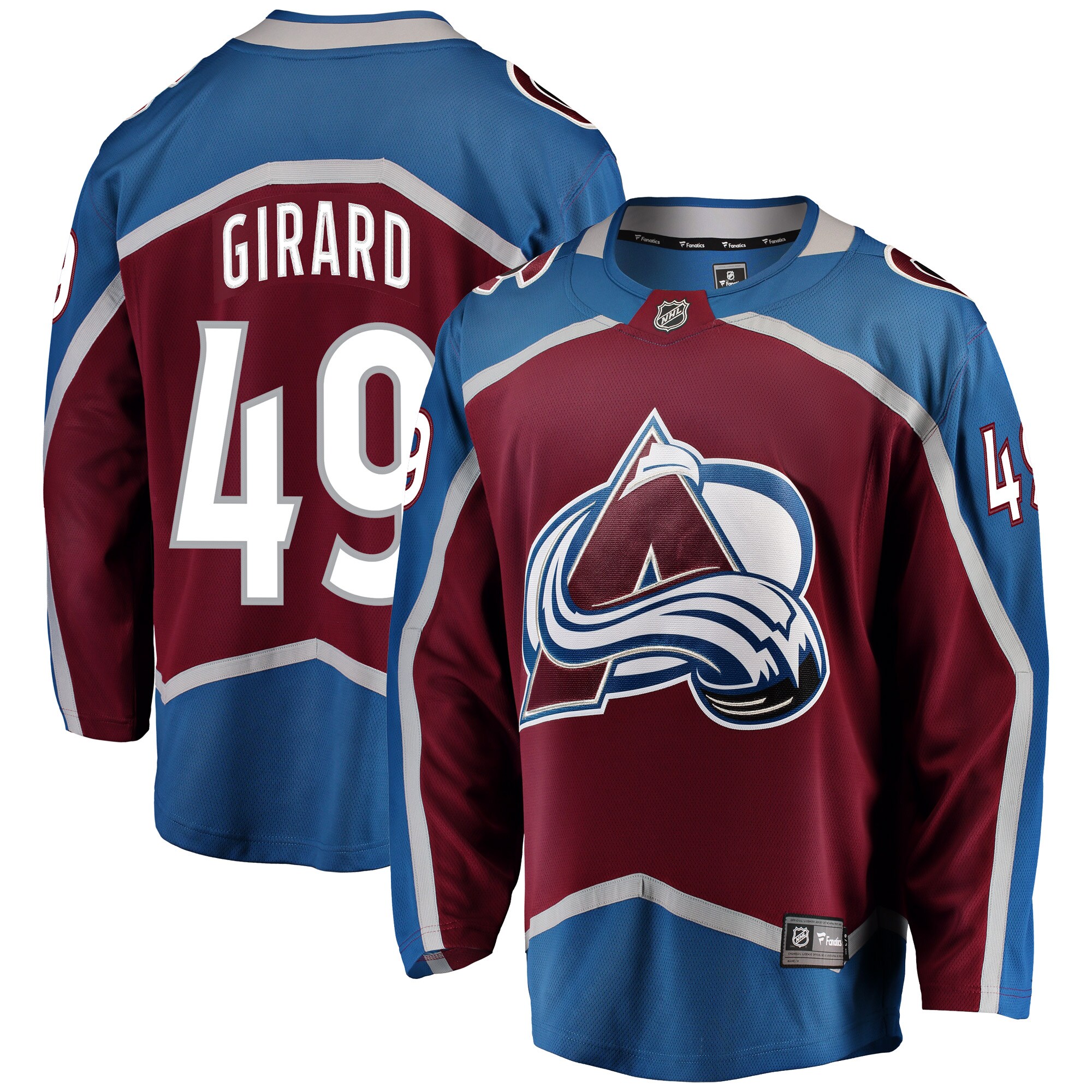 Samuel Girard Colorado Avalanche Breakaway Player Jersey - Burgundy