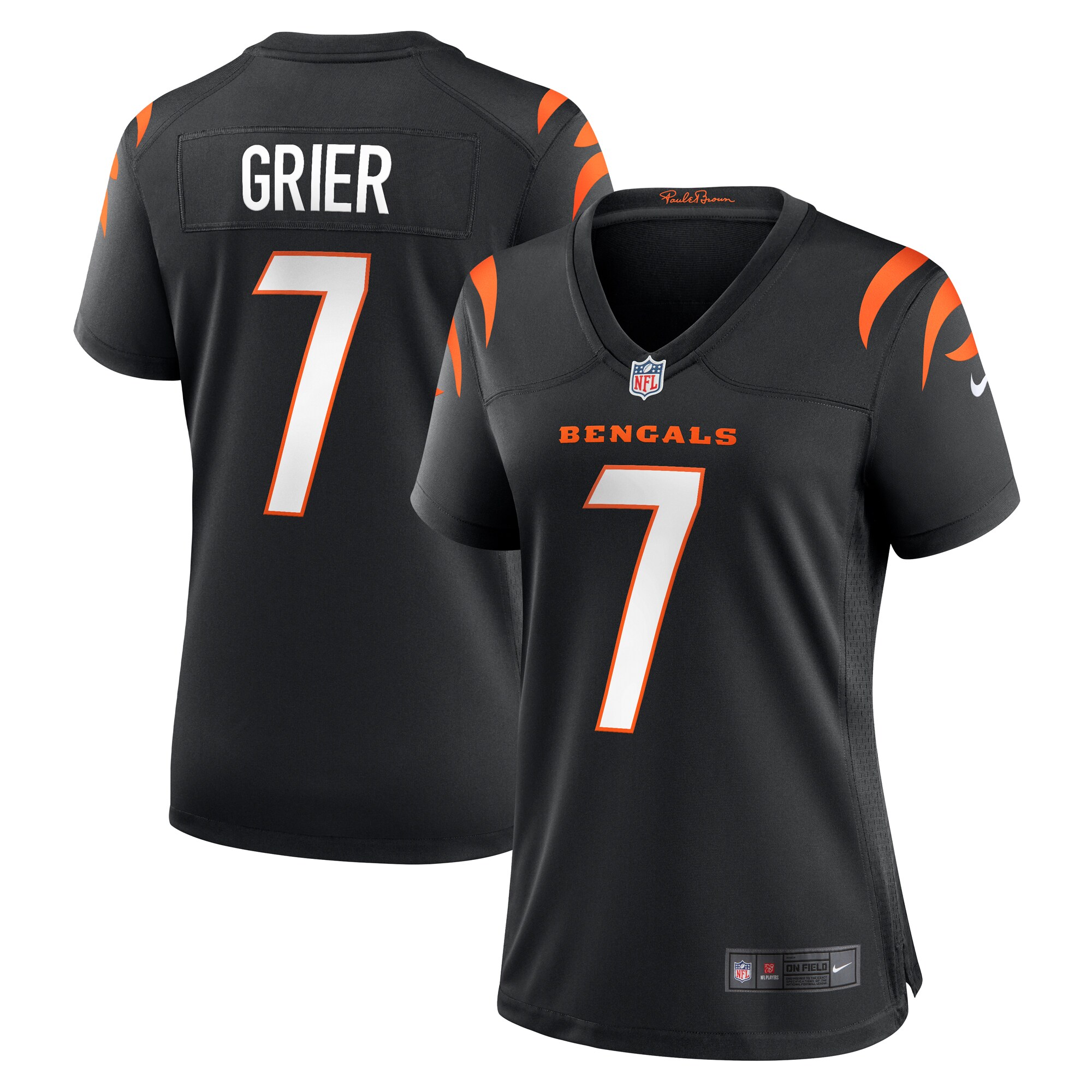 Will Grier Cincinnati Bengals Women's Team Game Jersey -  Black