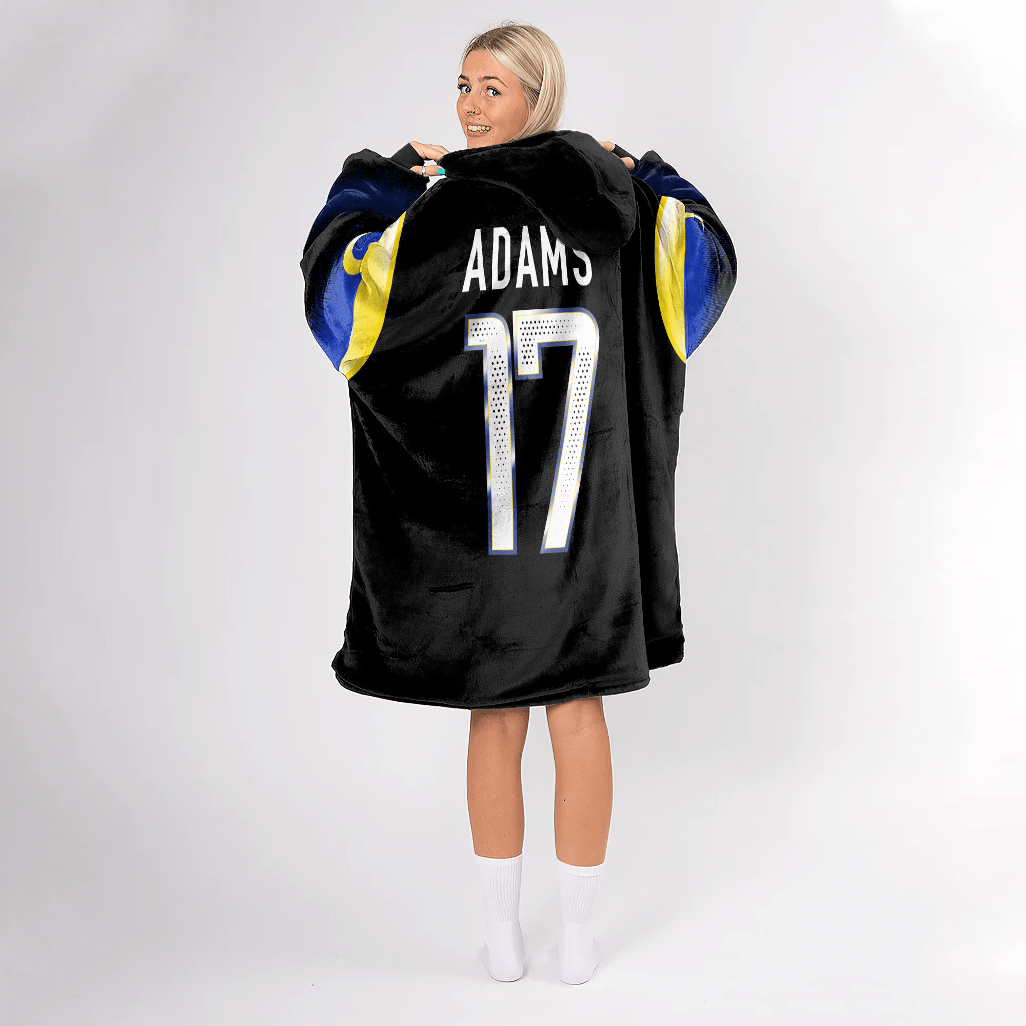 Adult D.A 17 Los Angeles R Football Unisex Blanket Hoodie