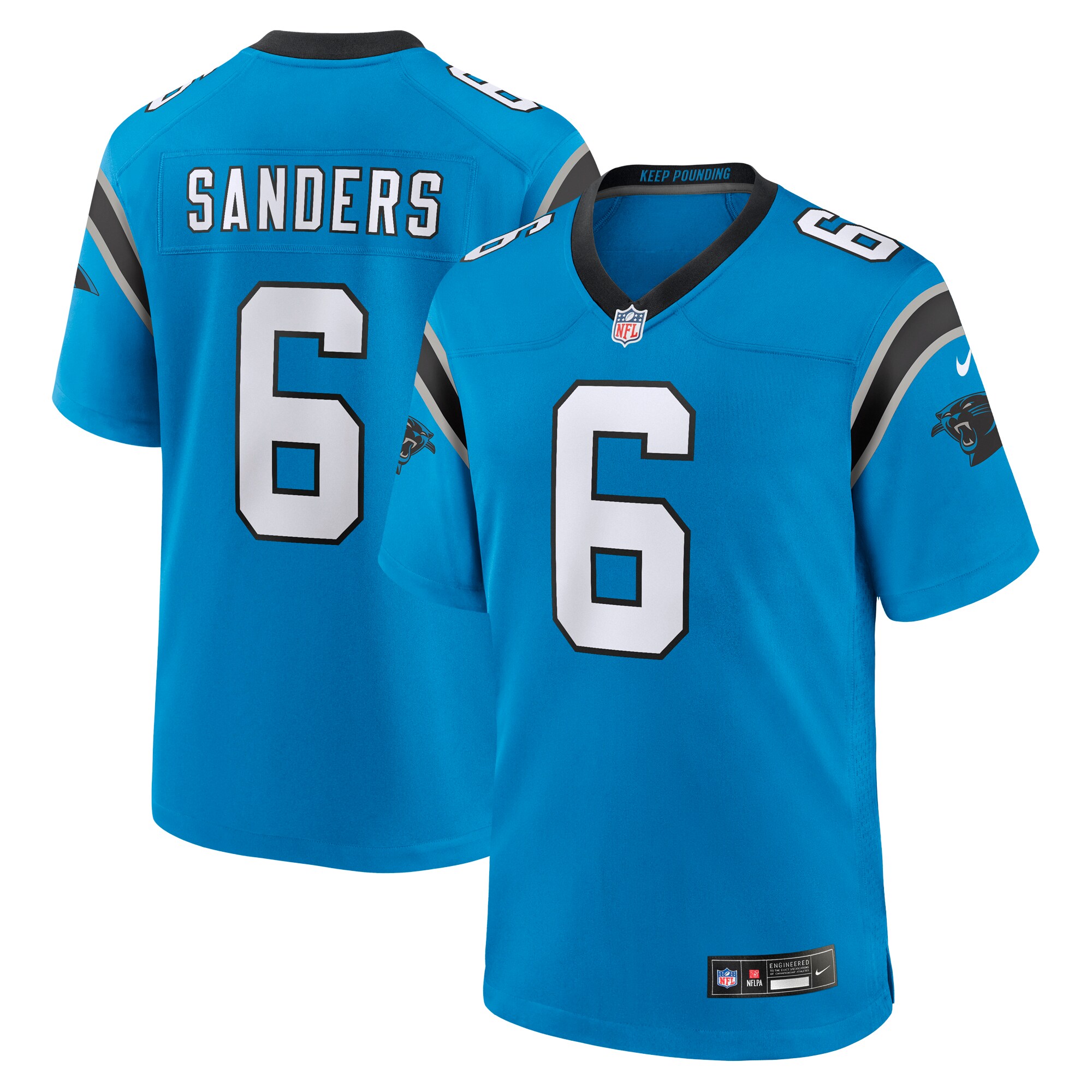 Miles Sanders Carolina Panthers Team Game Jersey - Blue
