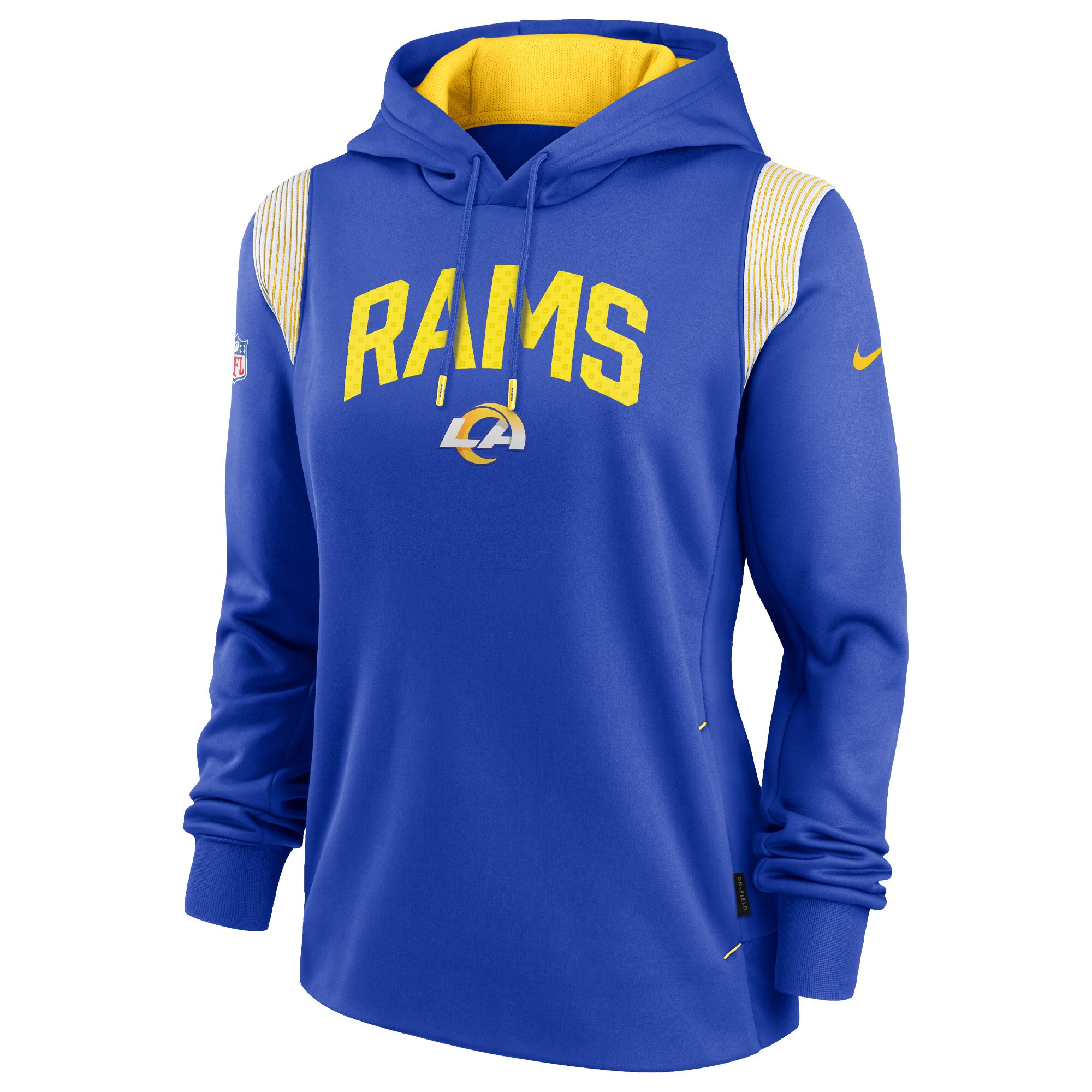 Los Angeles Rams Women's Sideline Stack Performance Pullover Hoodie - Royal