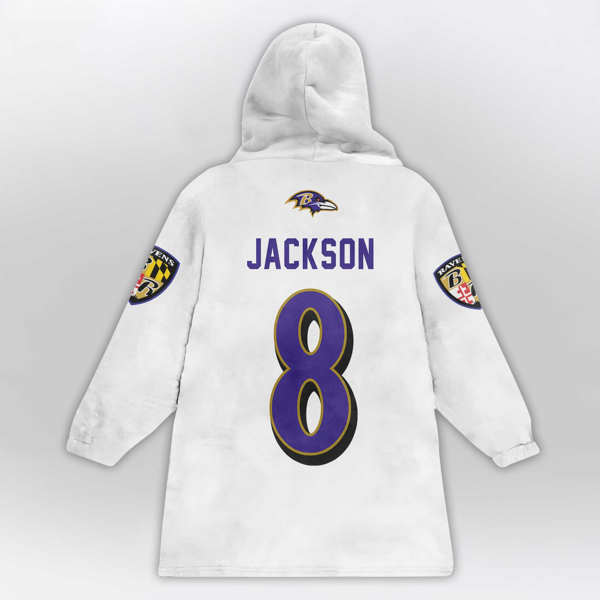Kid 8 Baltimore Football Unisex Blanket Hoodie