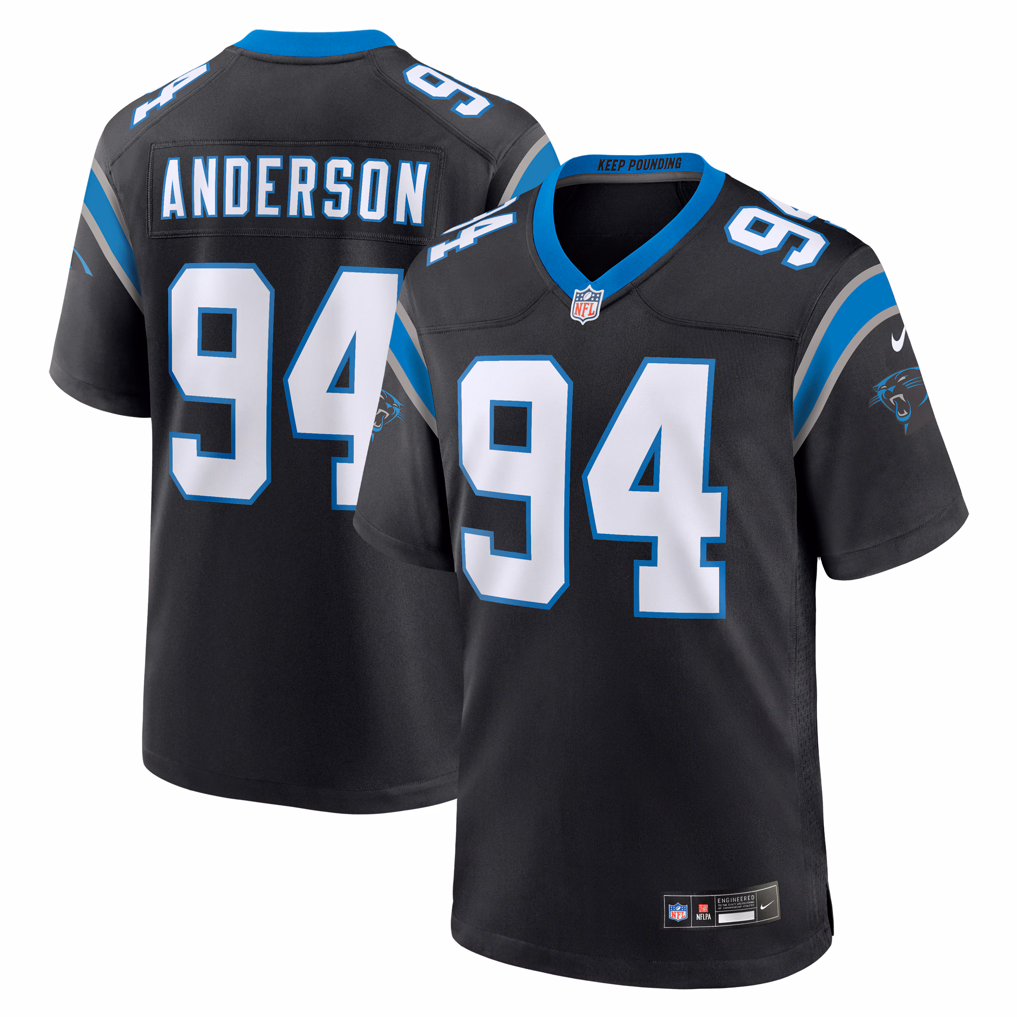 Henry Anderson Carolina Panthers Team Game Jersey - Black