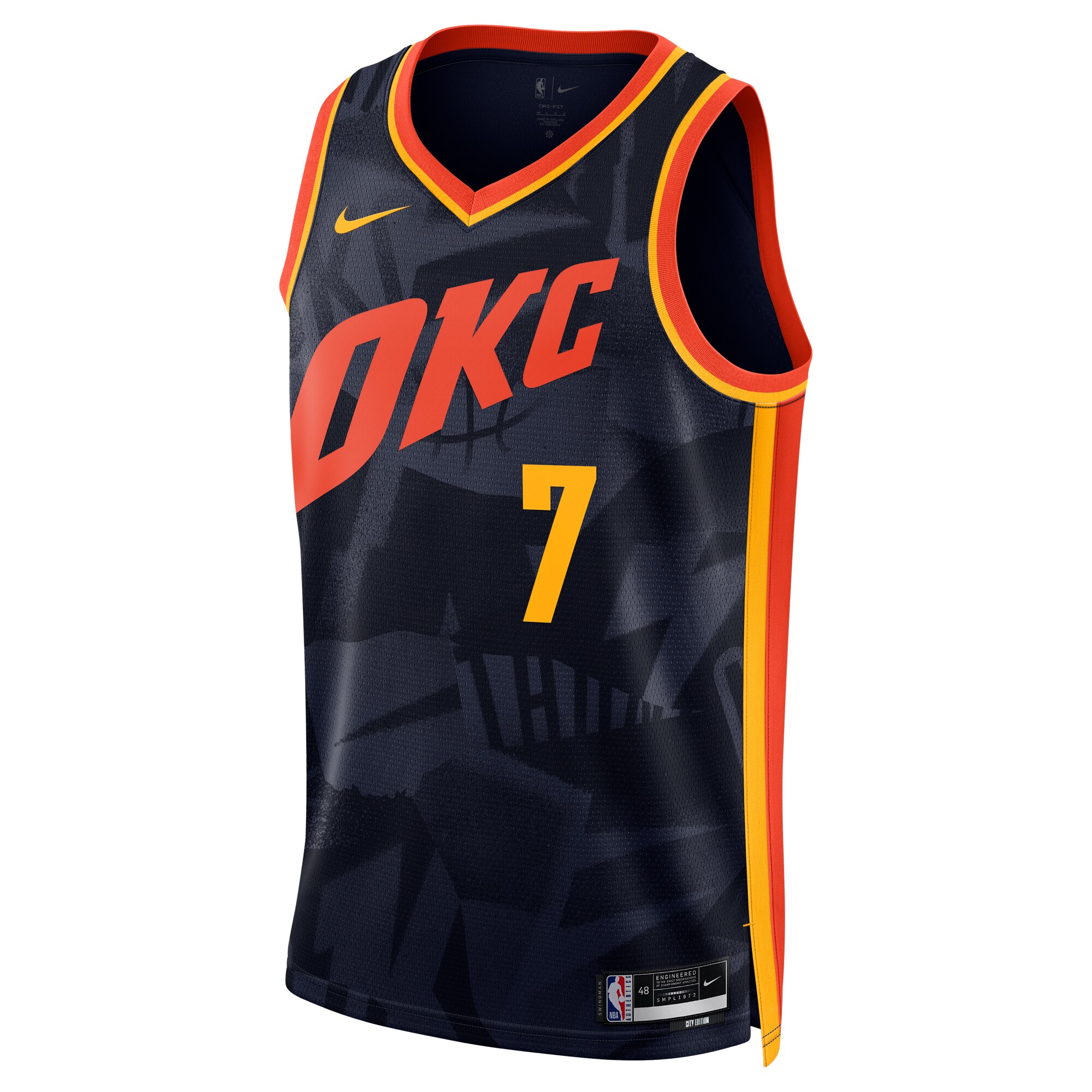 Unisex Oklahoma City Thunder Chet Holmgren  Navy 2023/24 Swingman Jersey - City Edition