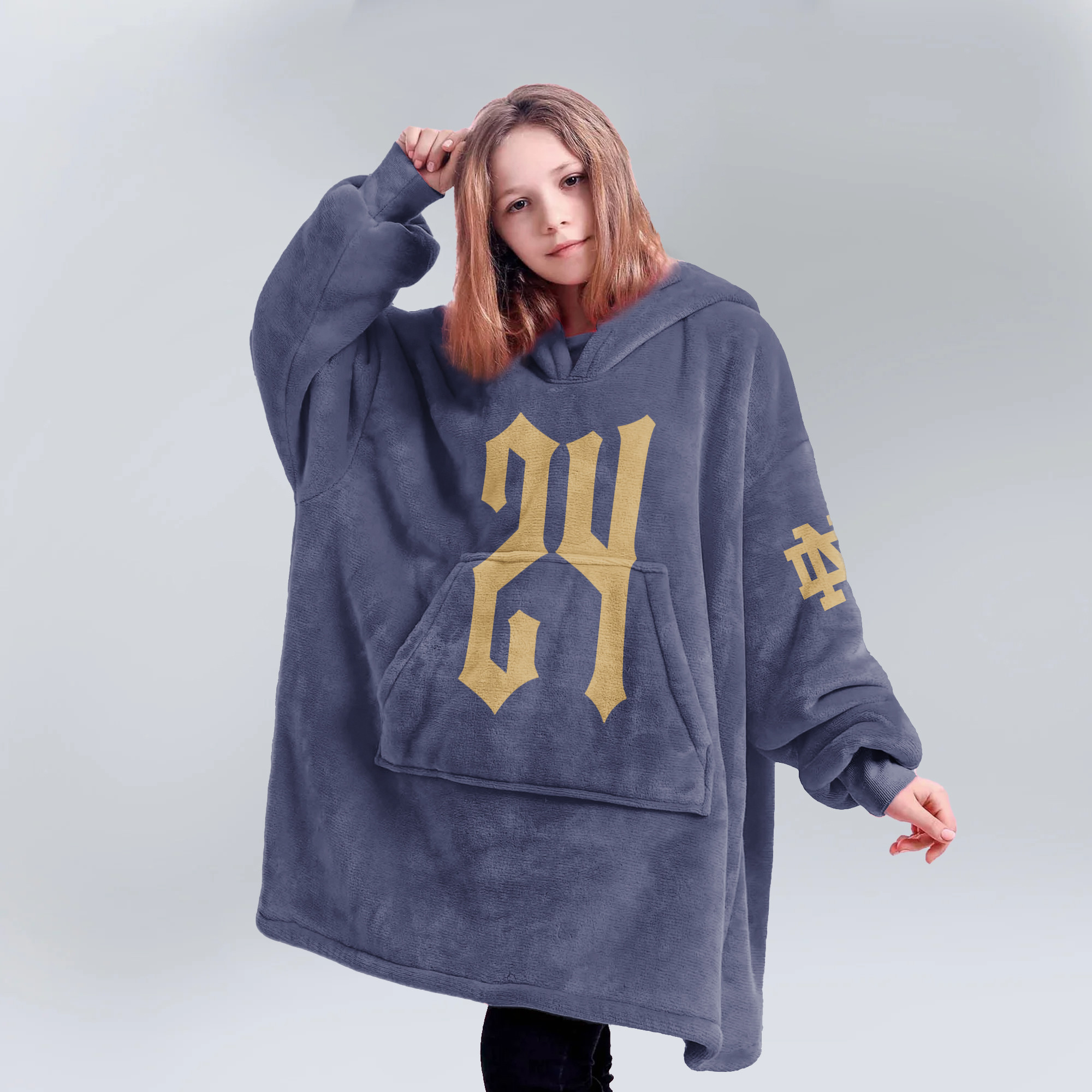 Adult Notre Dame Football Unisex Blanket Hoodie
