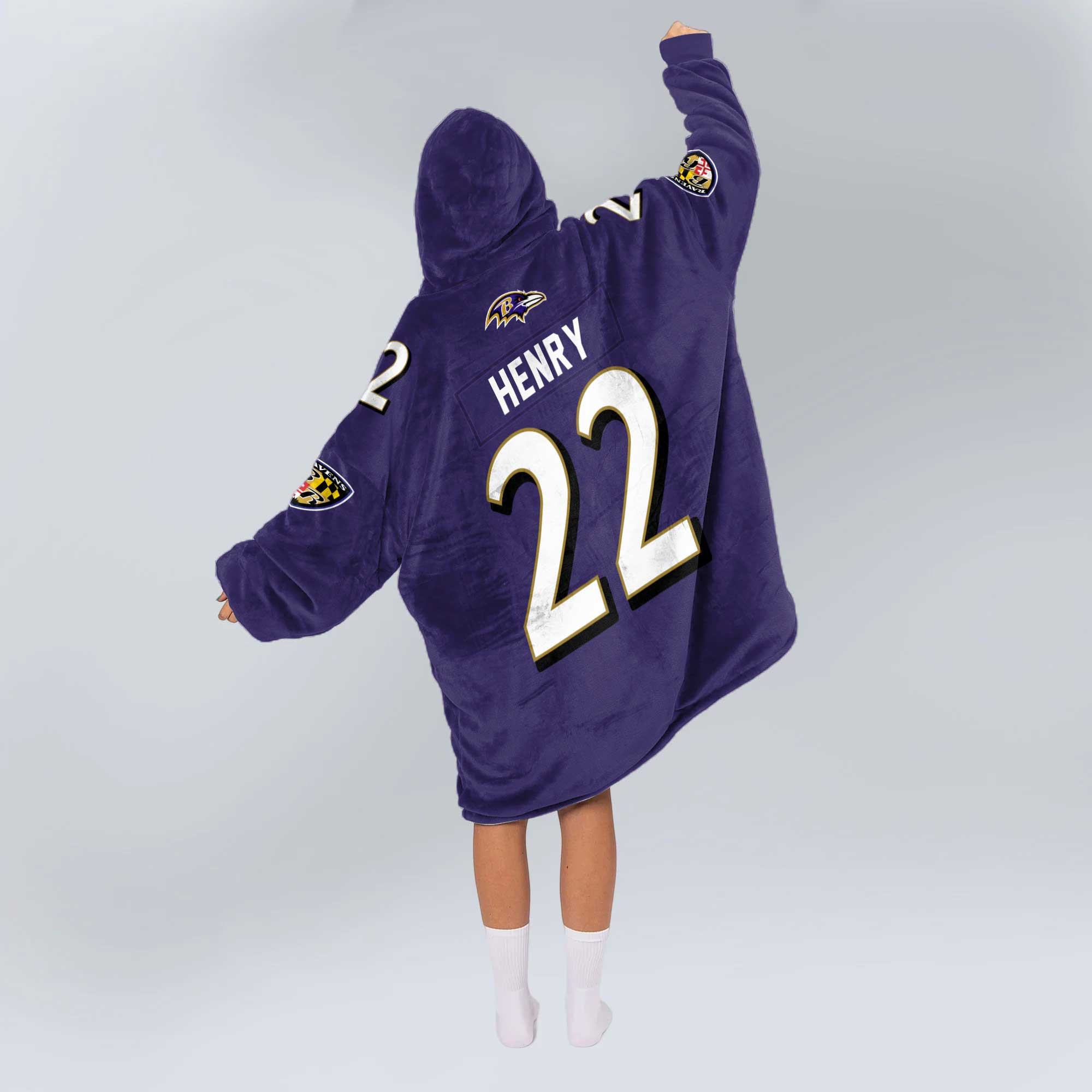 Adult 22 Baltimore Football Unisex Blanket Hoodie
