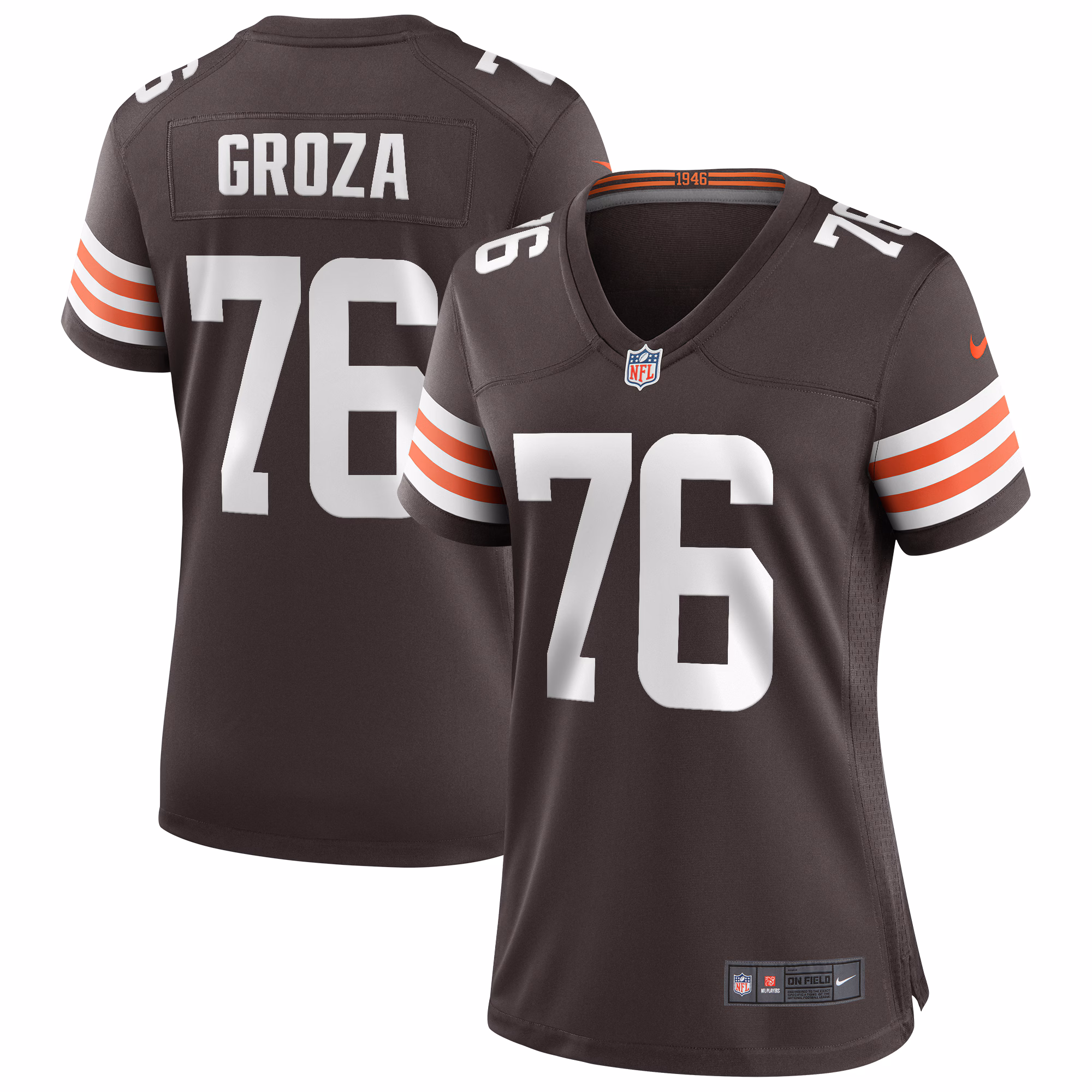 Lou Groza Cleveland Browns Women's Game Retired Player Jersey - Brown