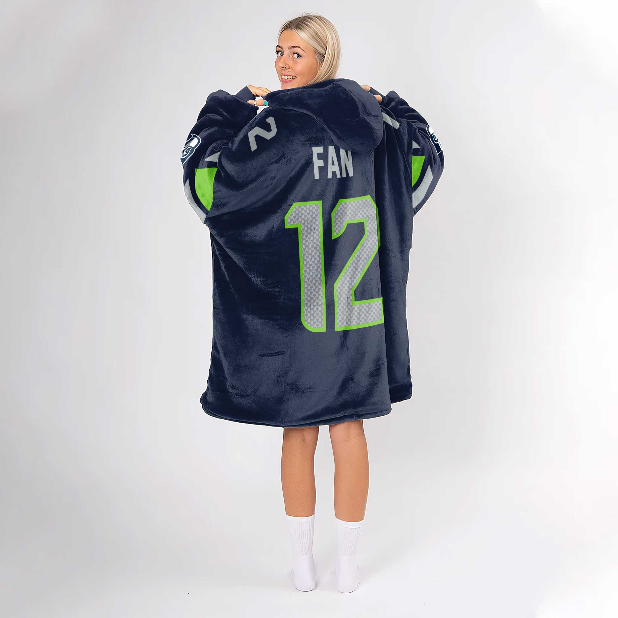 Adult We Are 12 Seattle Football Unisex Blanket Hoodie