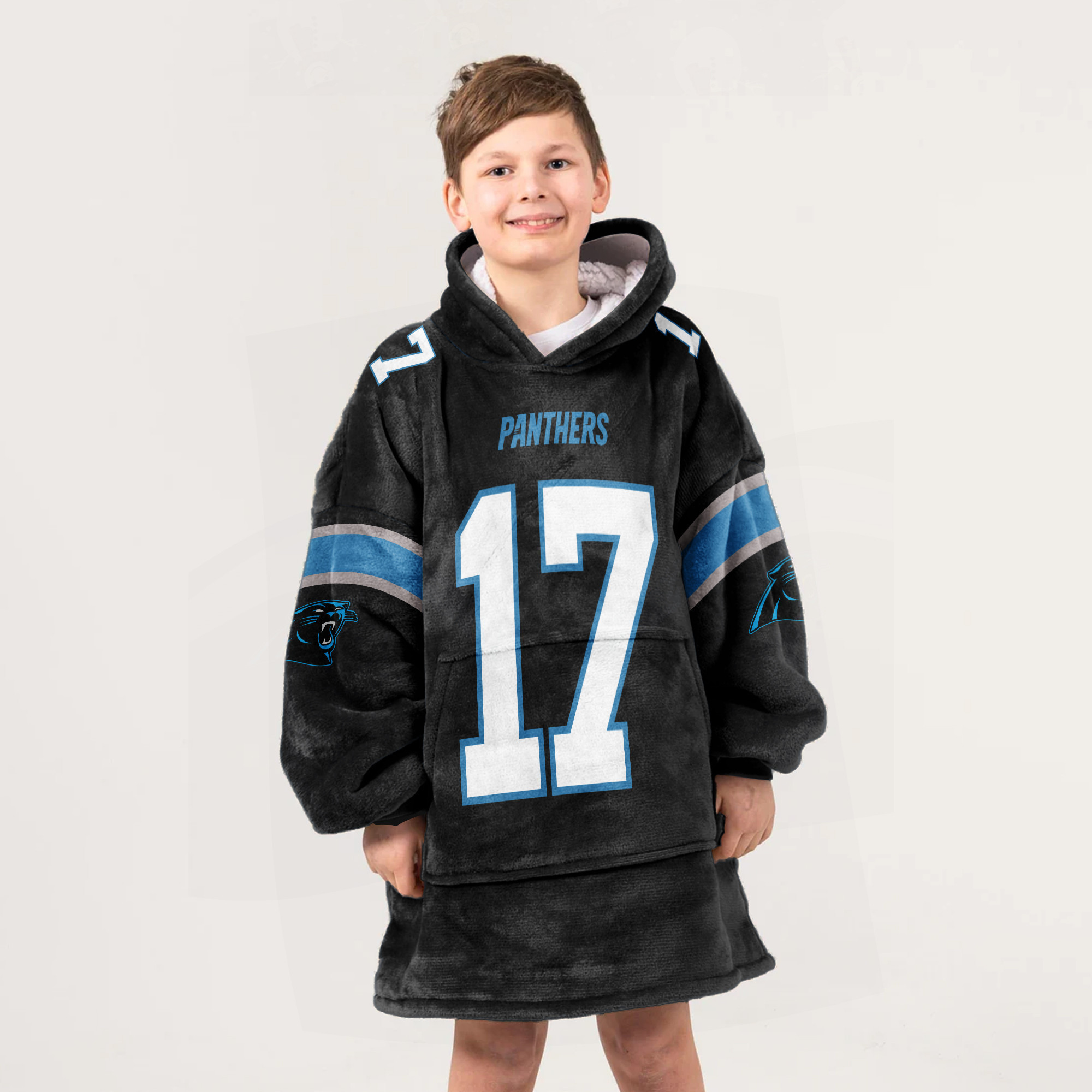Adult XL 17 Carolina Panthers Football Unisex Blanket Hoodie