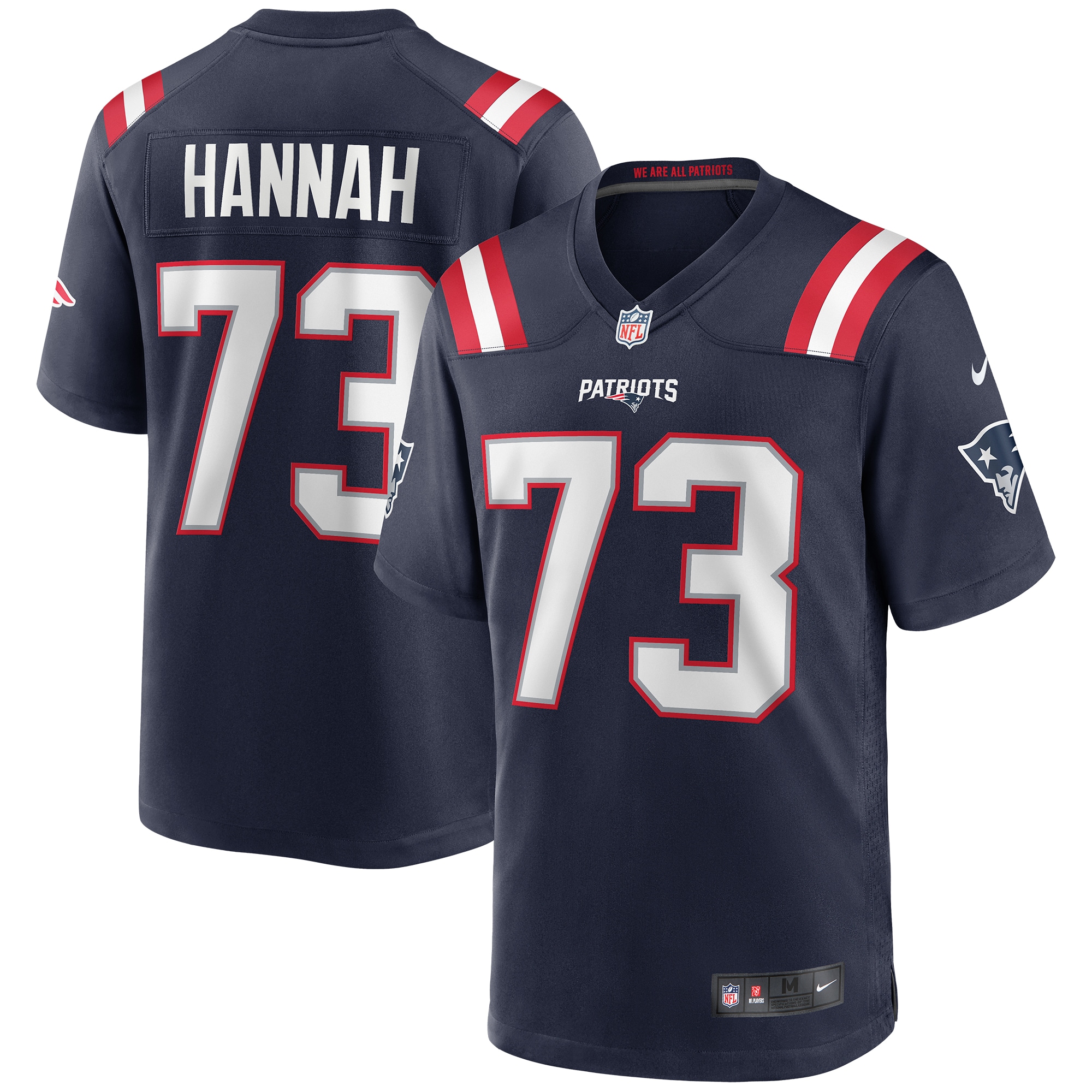 John Hannah New England Patriots Game Retired Player Jersey - Navy