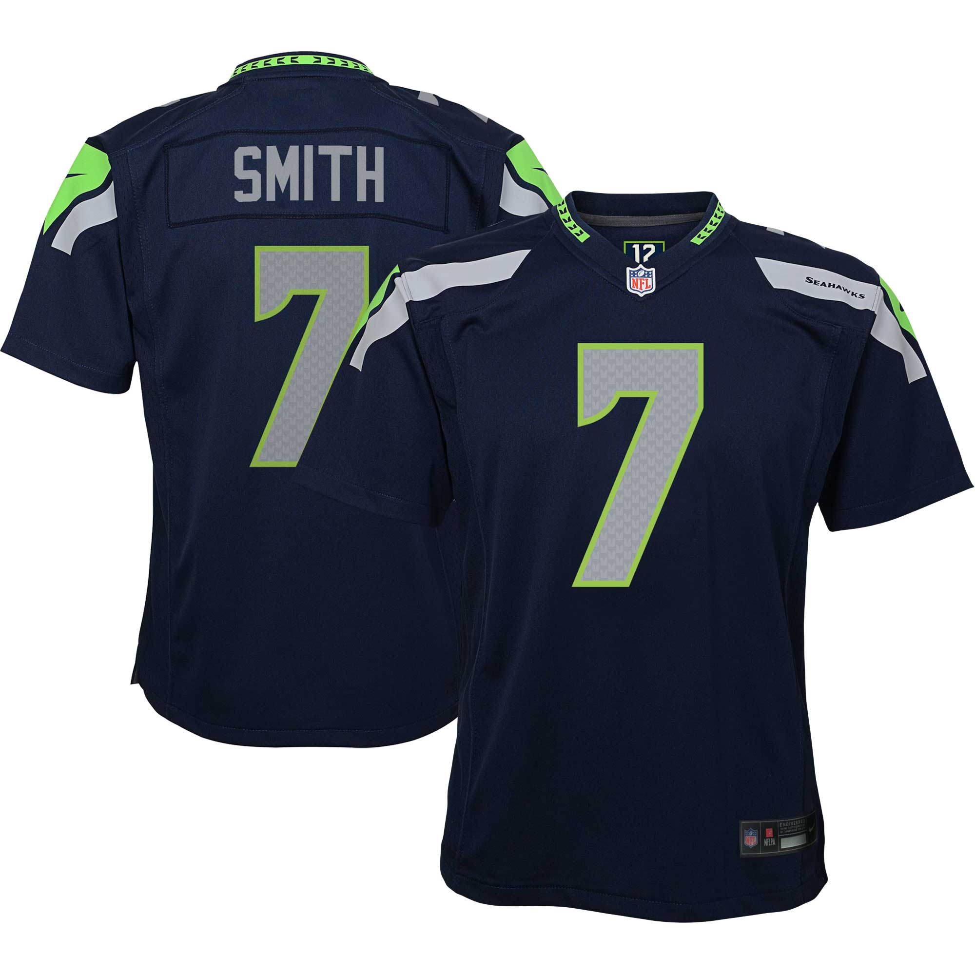 Geno Smith Seattle Seahawks  Youth Game Jersey - College Navy