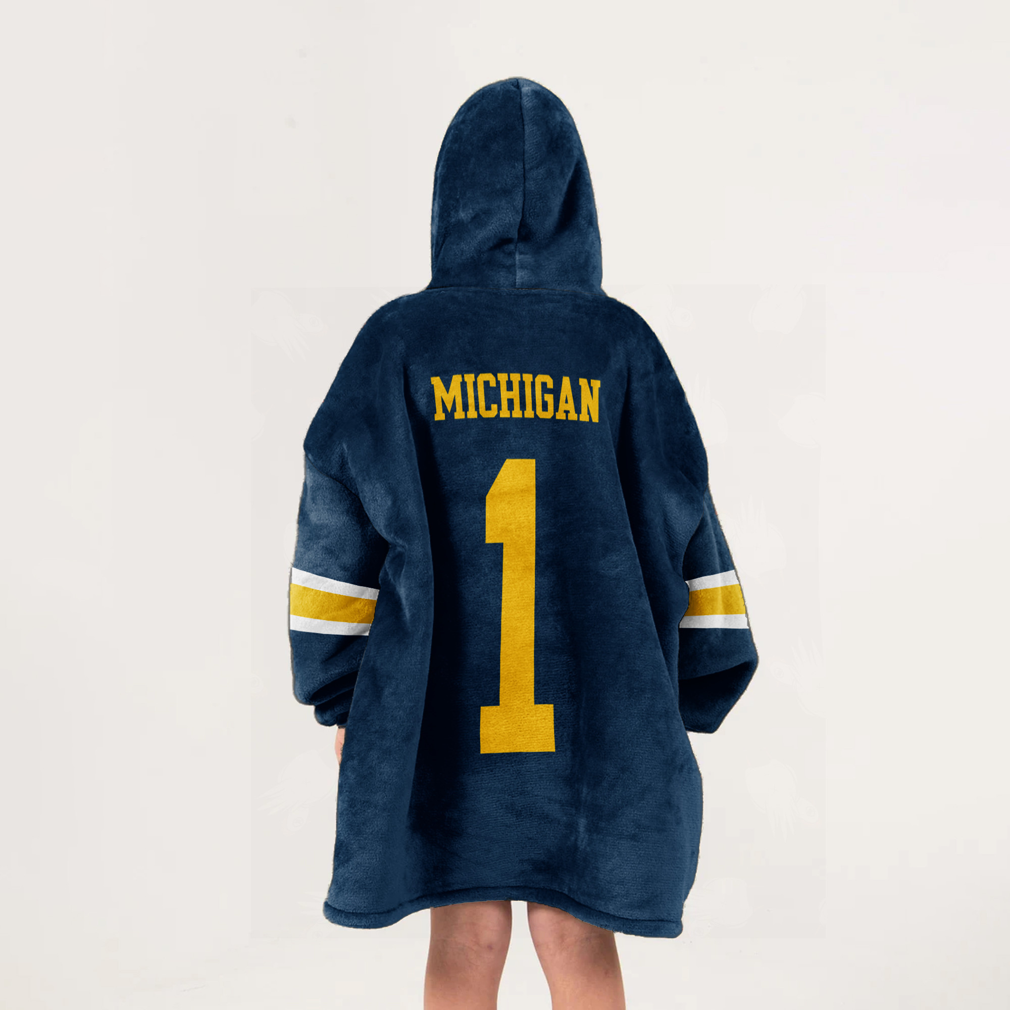 Adult #1 Michigan Football Unisex Blanket Hoodie