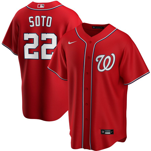 Men's  Washington Nationals #22 Juan Soto  Red Alternate 2020 MLB Jersey