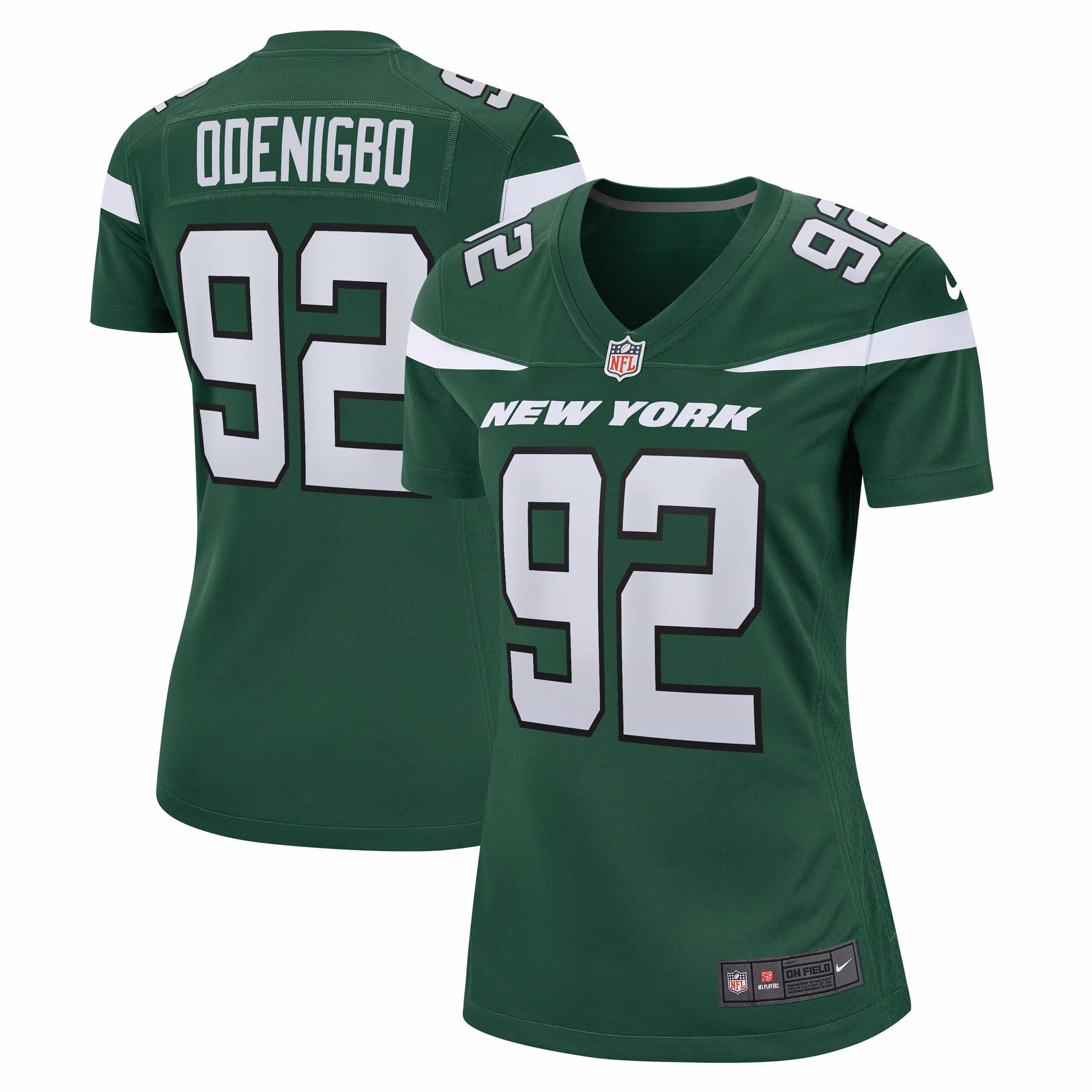 Ifeadi Odenigbo New York Jets Women's  Game Jersey - Gotham Green