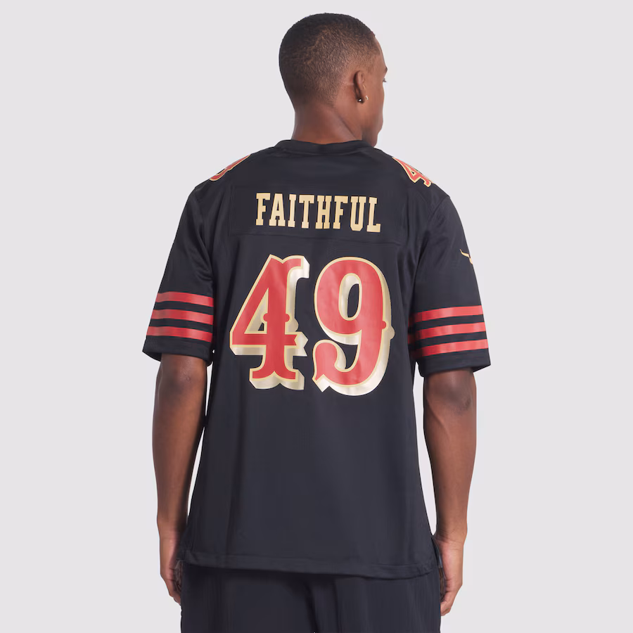 The Faithful #49 San Francisco 49ers 2025 Rivalries Collection Game Jersey - Black