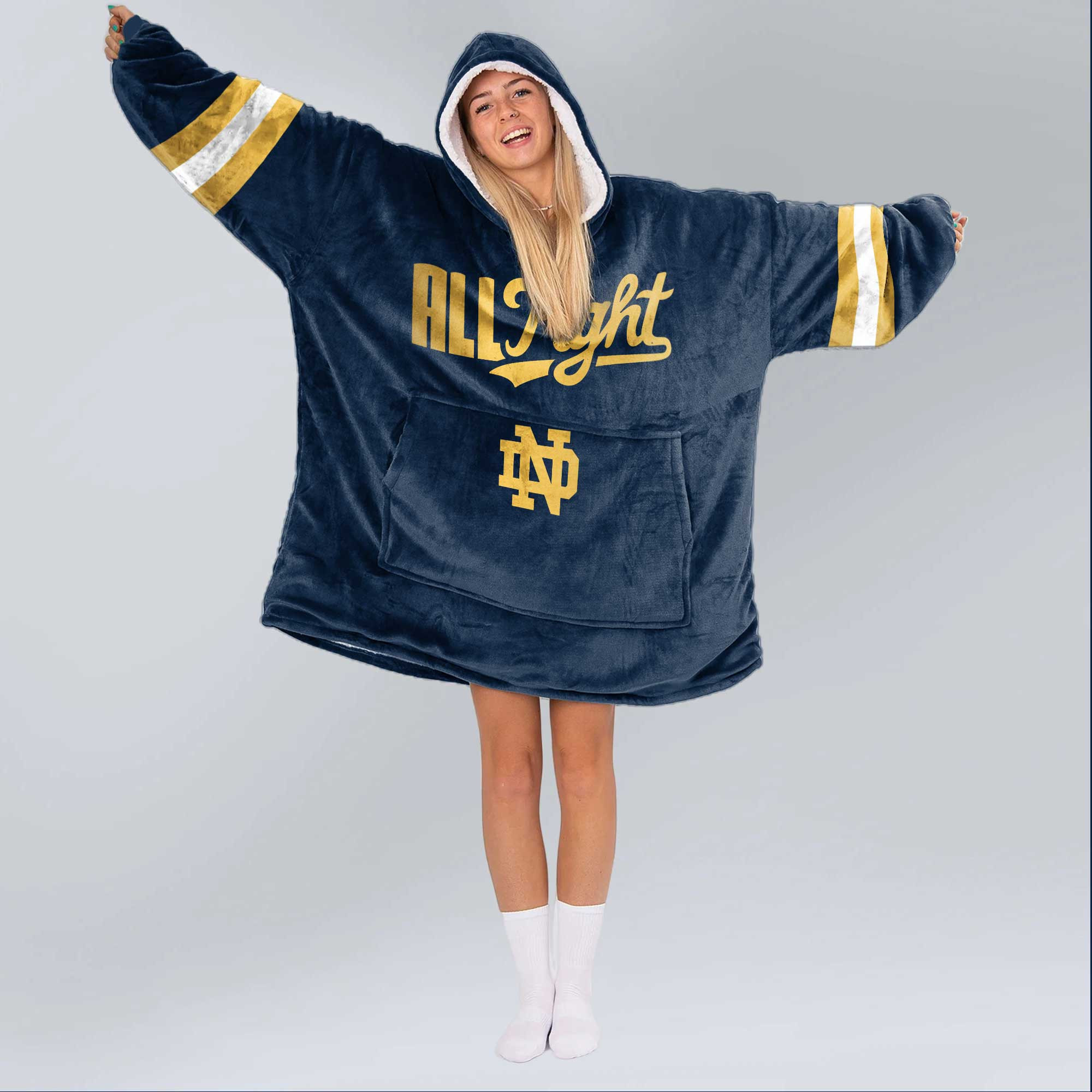 Adult Notre Dame Football Unisex Blanket Hoodie
