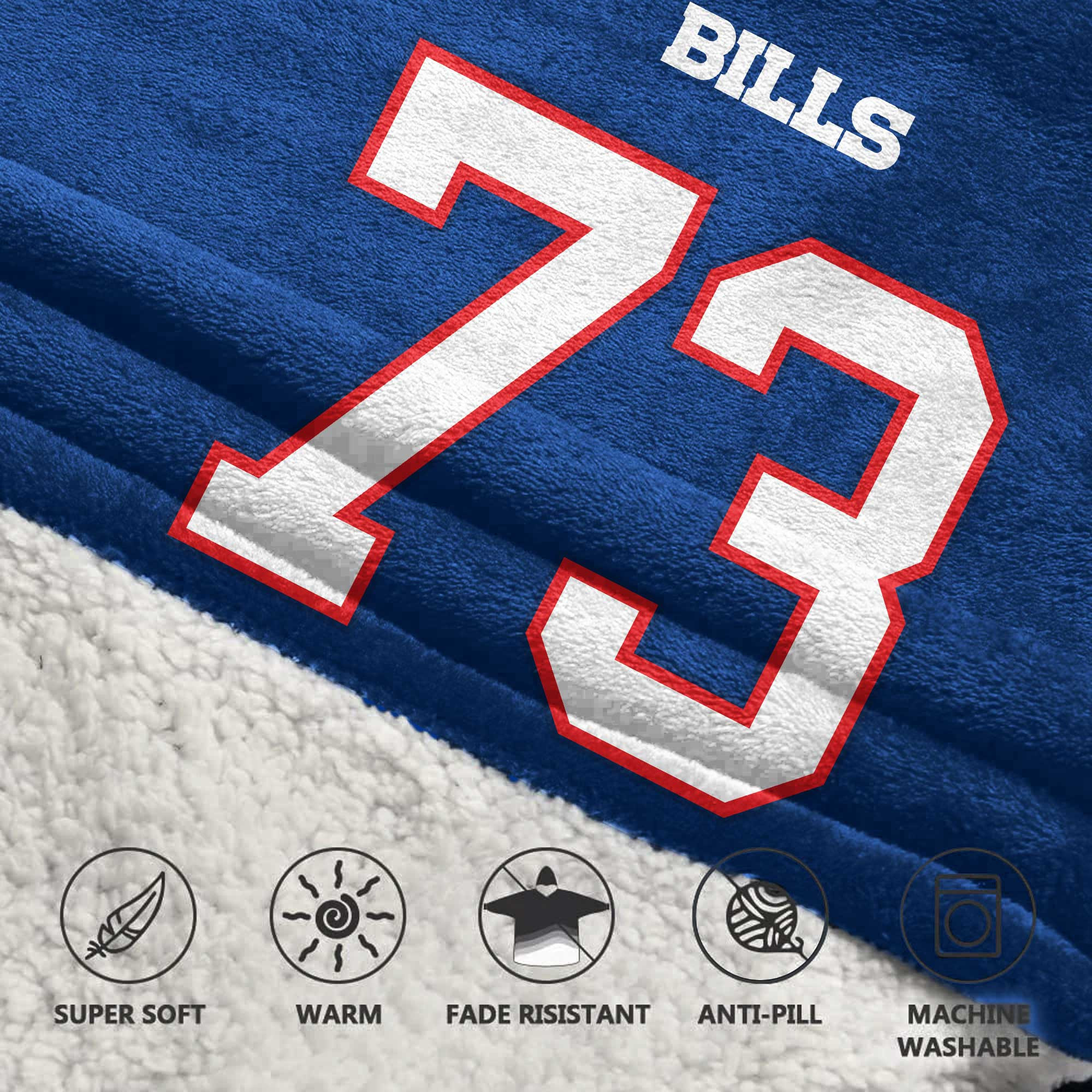 Kid 73 Buffalo Football Unisex Blanket Hoodie