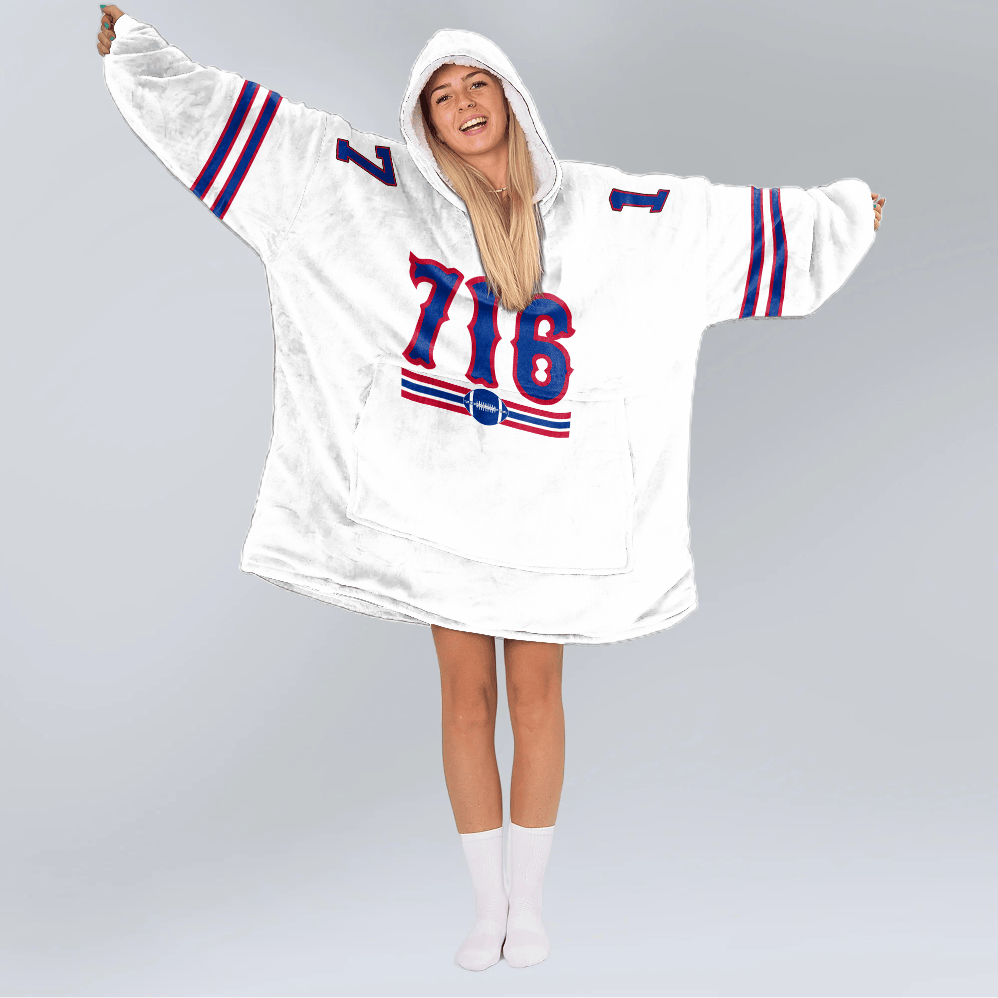 716 Buffalo Football Unisex Blanket Hoodie