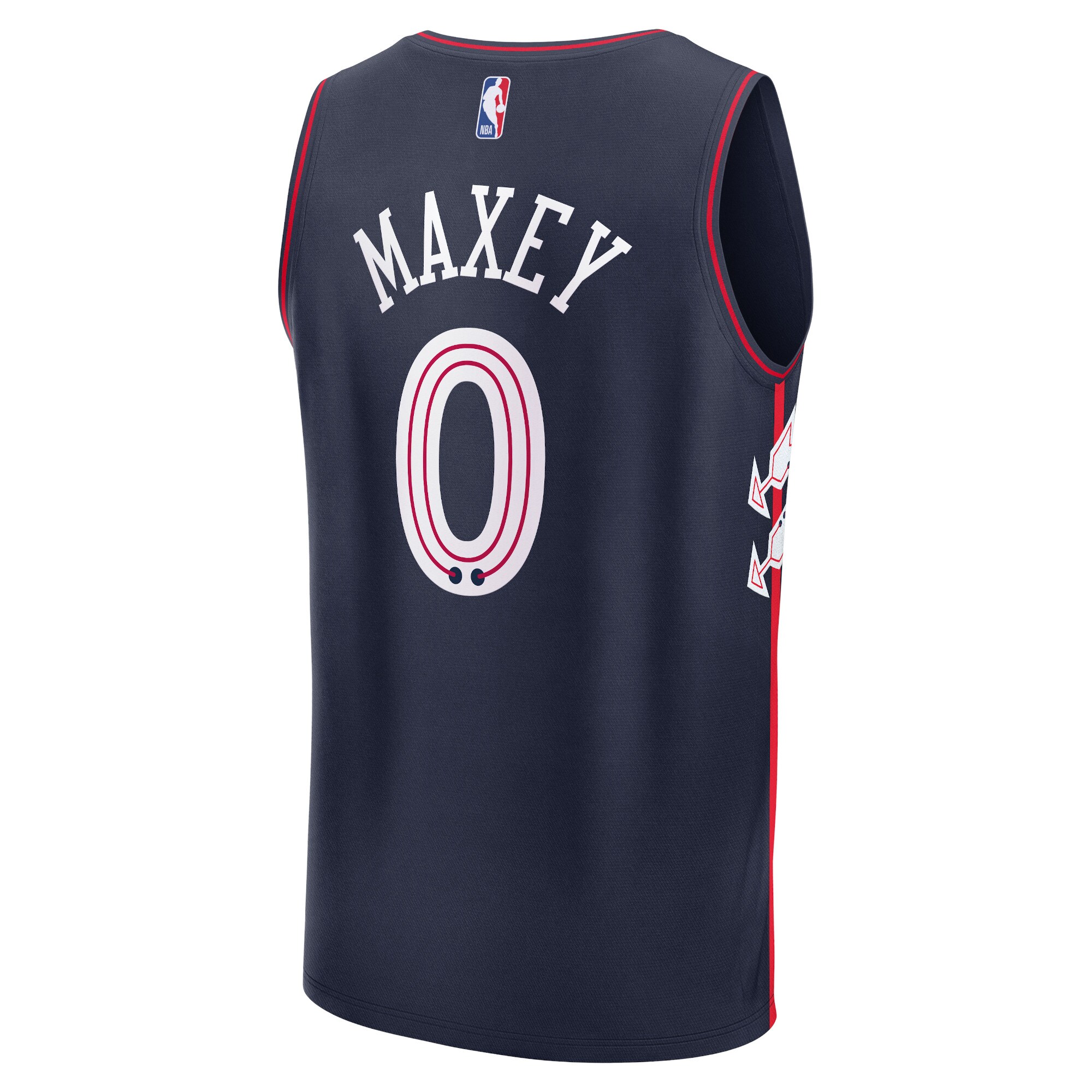 Unisex Philadelphia 76ers Tyrese Maxey  Navy 2023/24 Fast Break Jersey - City Edition