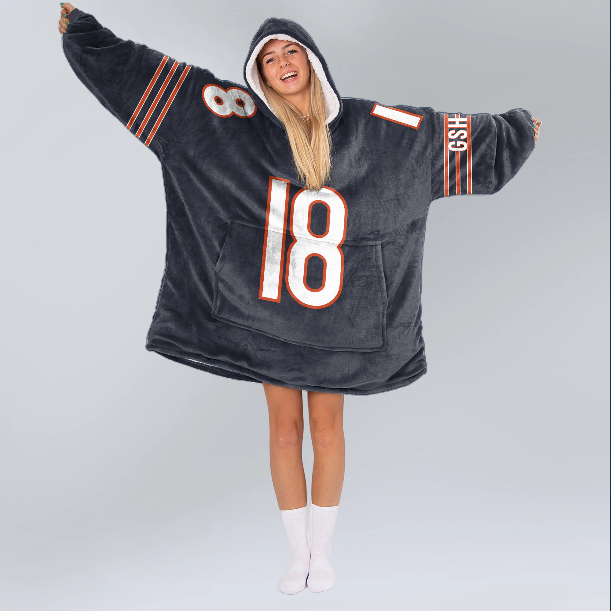 Adult C.W 18 Chicago Football Unisex Blanket Hoodie
