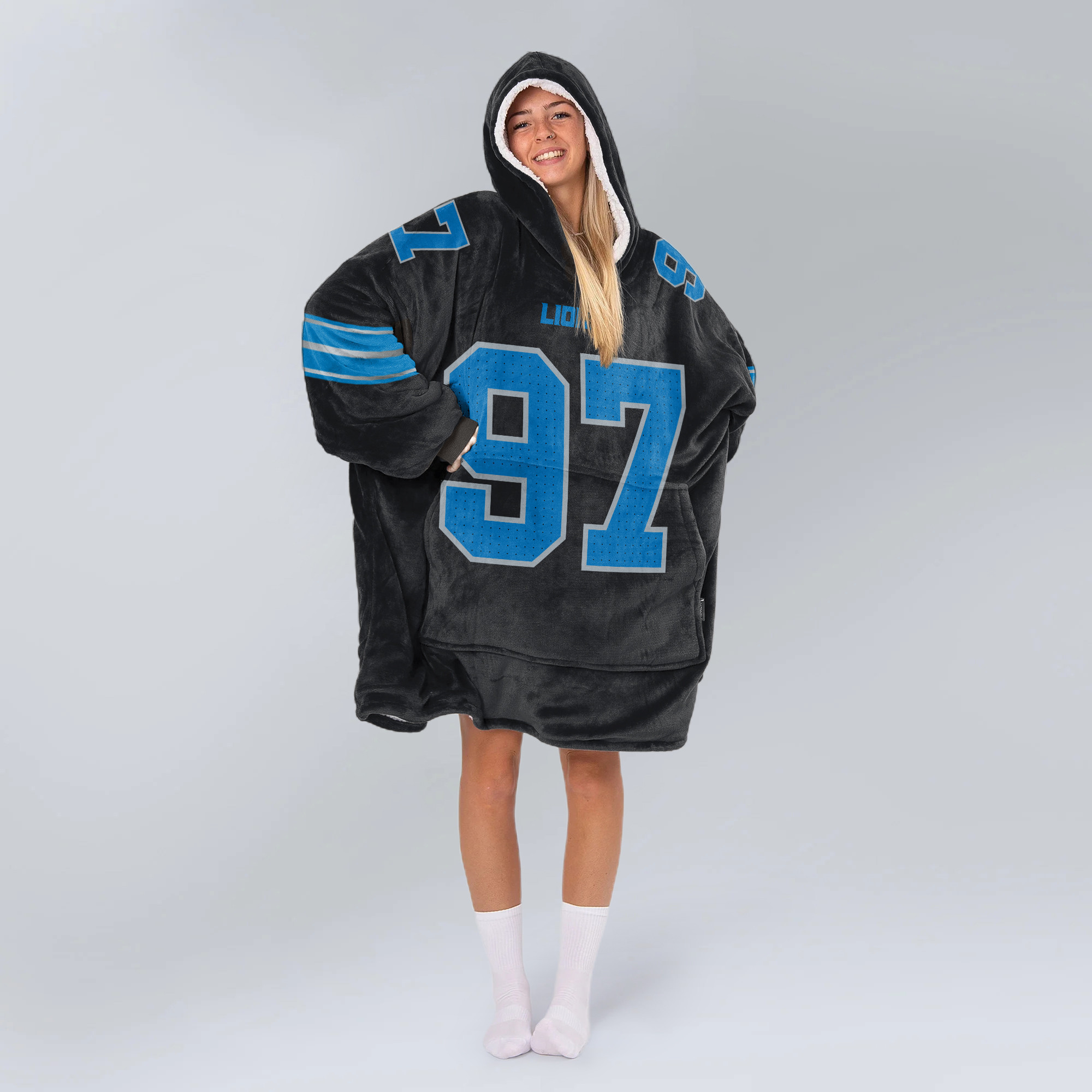 Adult A.H 97 Detroit Football Unisex Blanket Hoodie
